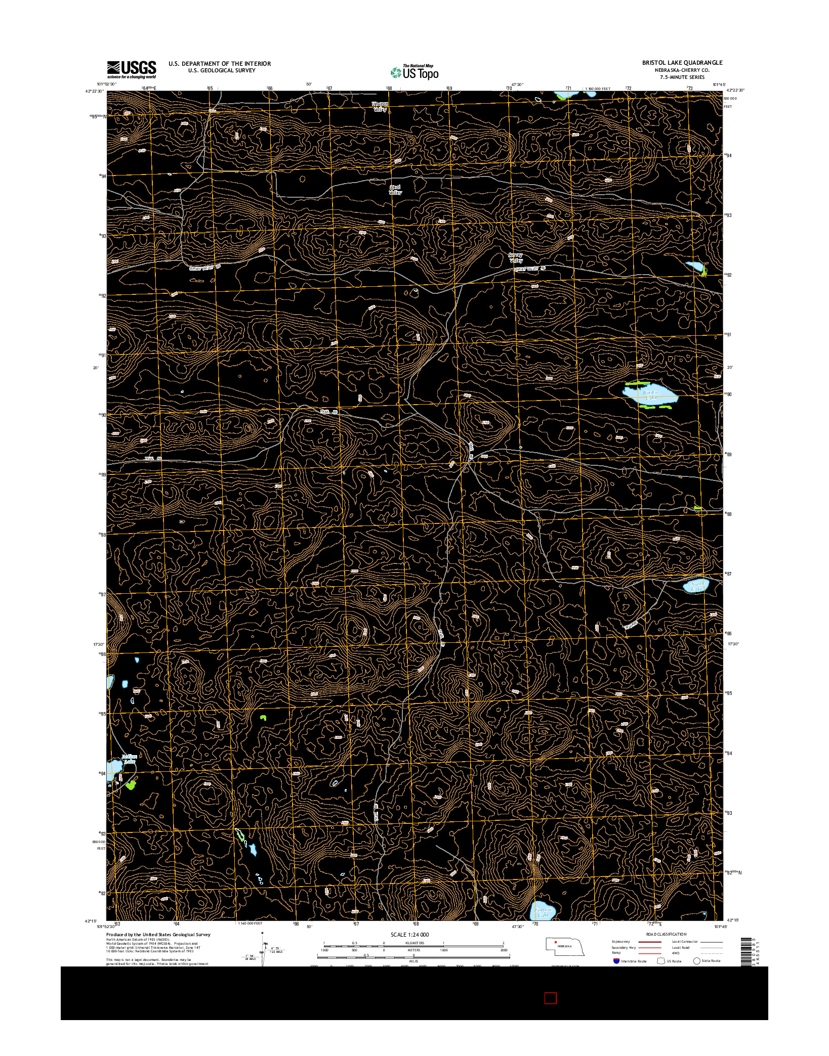 USGS US TOPO 7.5-MINUTE MAP FOR BRISTOL LAKE, NE 2014