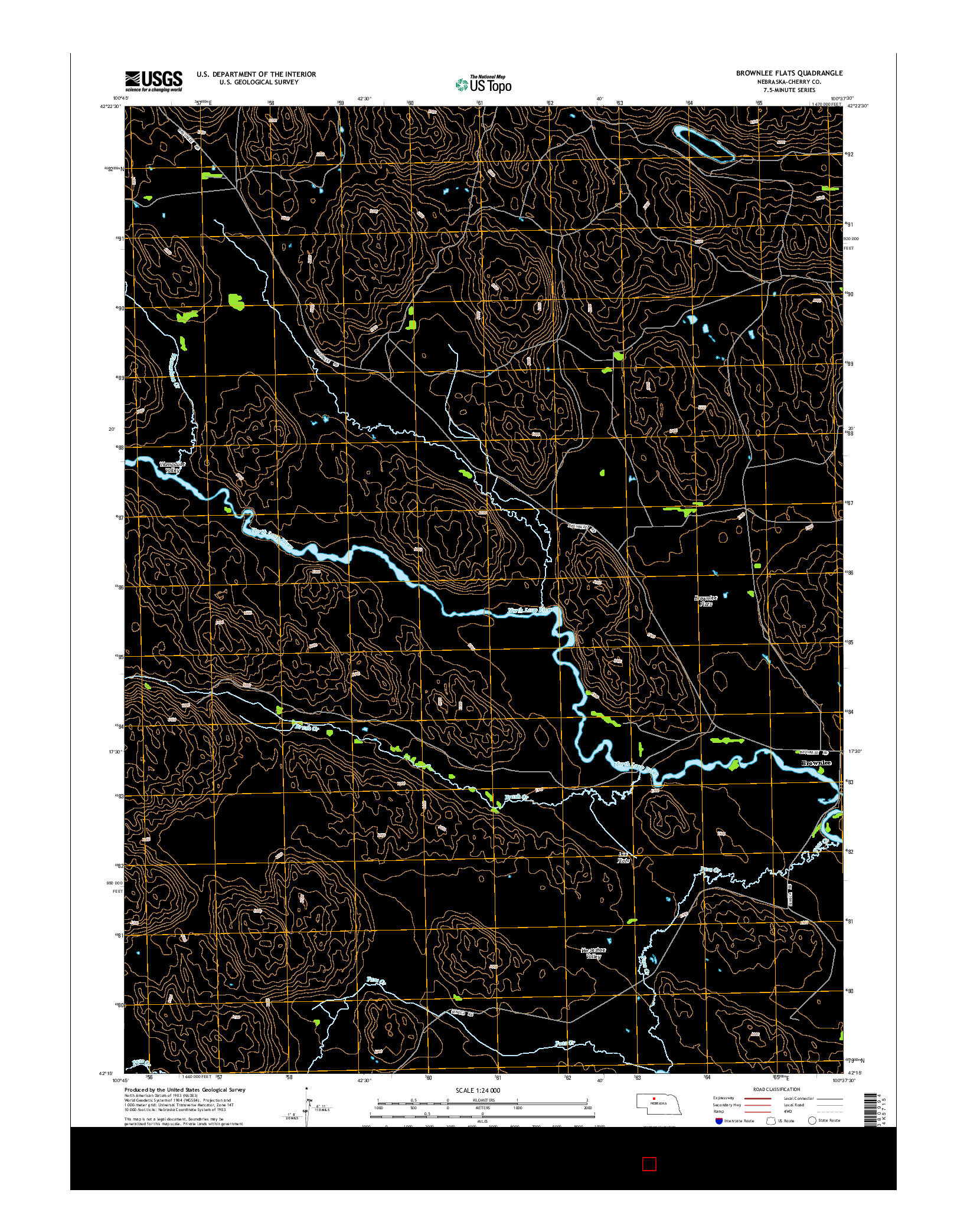 USGS US TOPO 7.5-MINUTE MAP FOR BROWNLEE FLATS, NE 2014