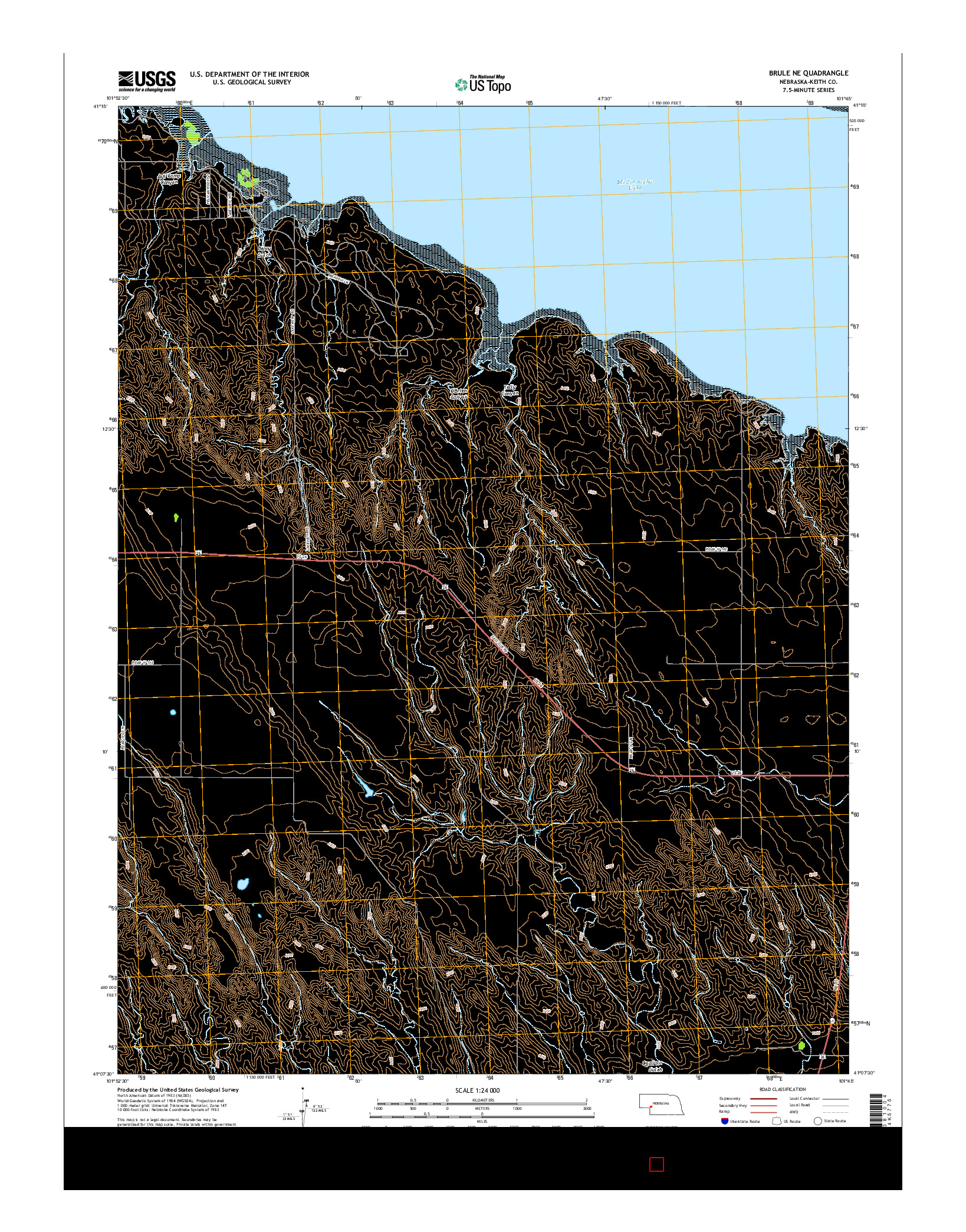 USGS US TOPO 7.5-MINUTE MAP FOR BRULE NE, NE 2014