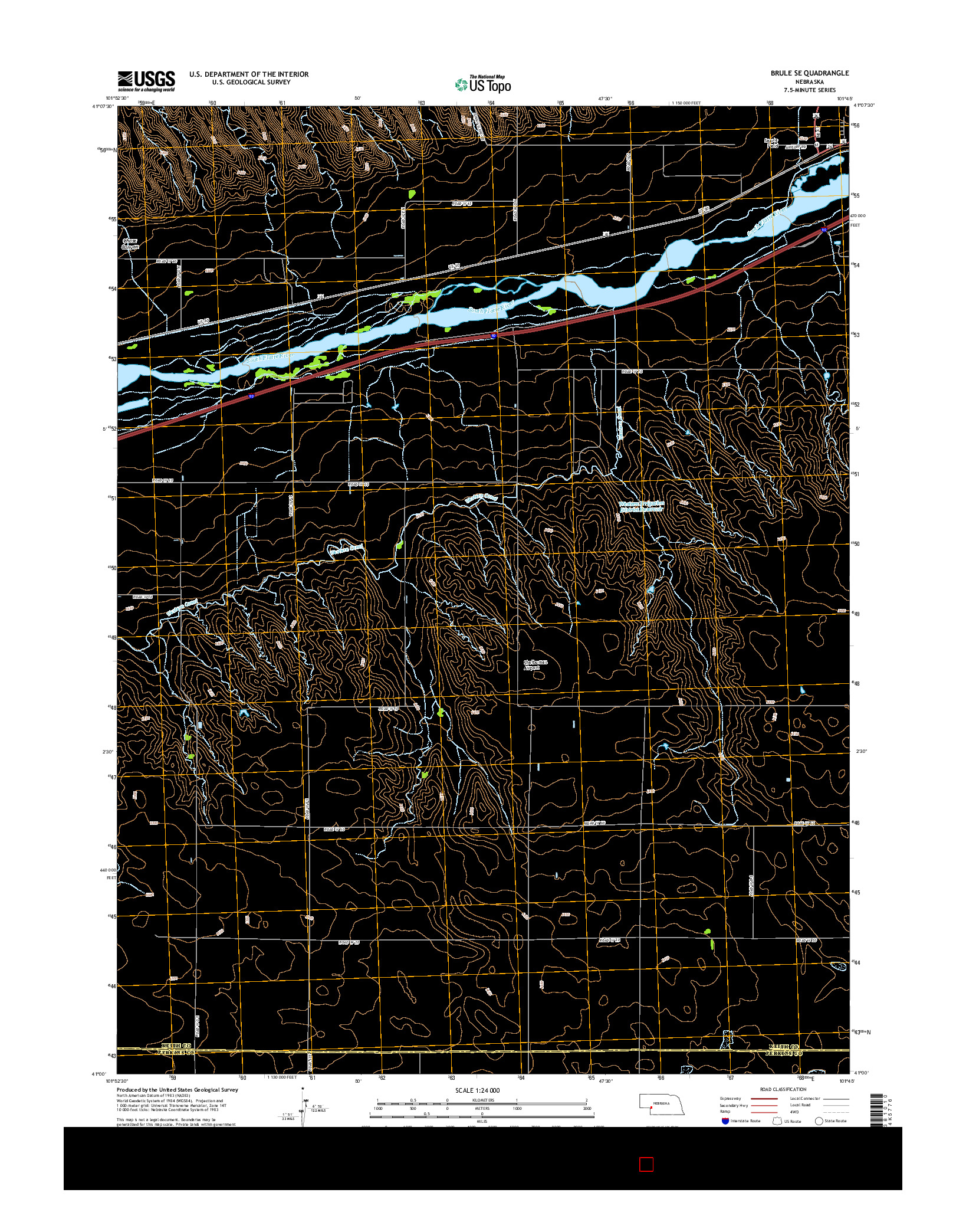 USGS US TOPO 7.5-MINUTE MAP FOR BRULE SE, NE 2014