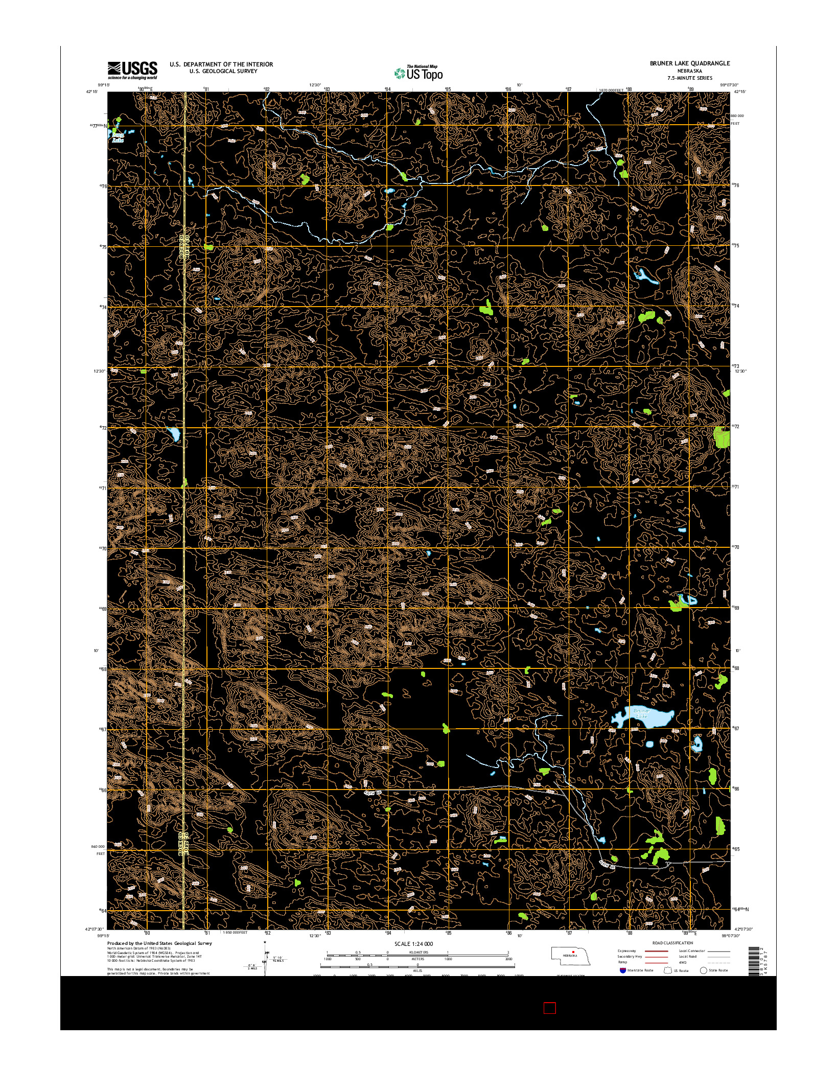 USGS US TOPO 7.5-MINUTE MAP FOR BRUNER LAKE, NE 2014