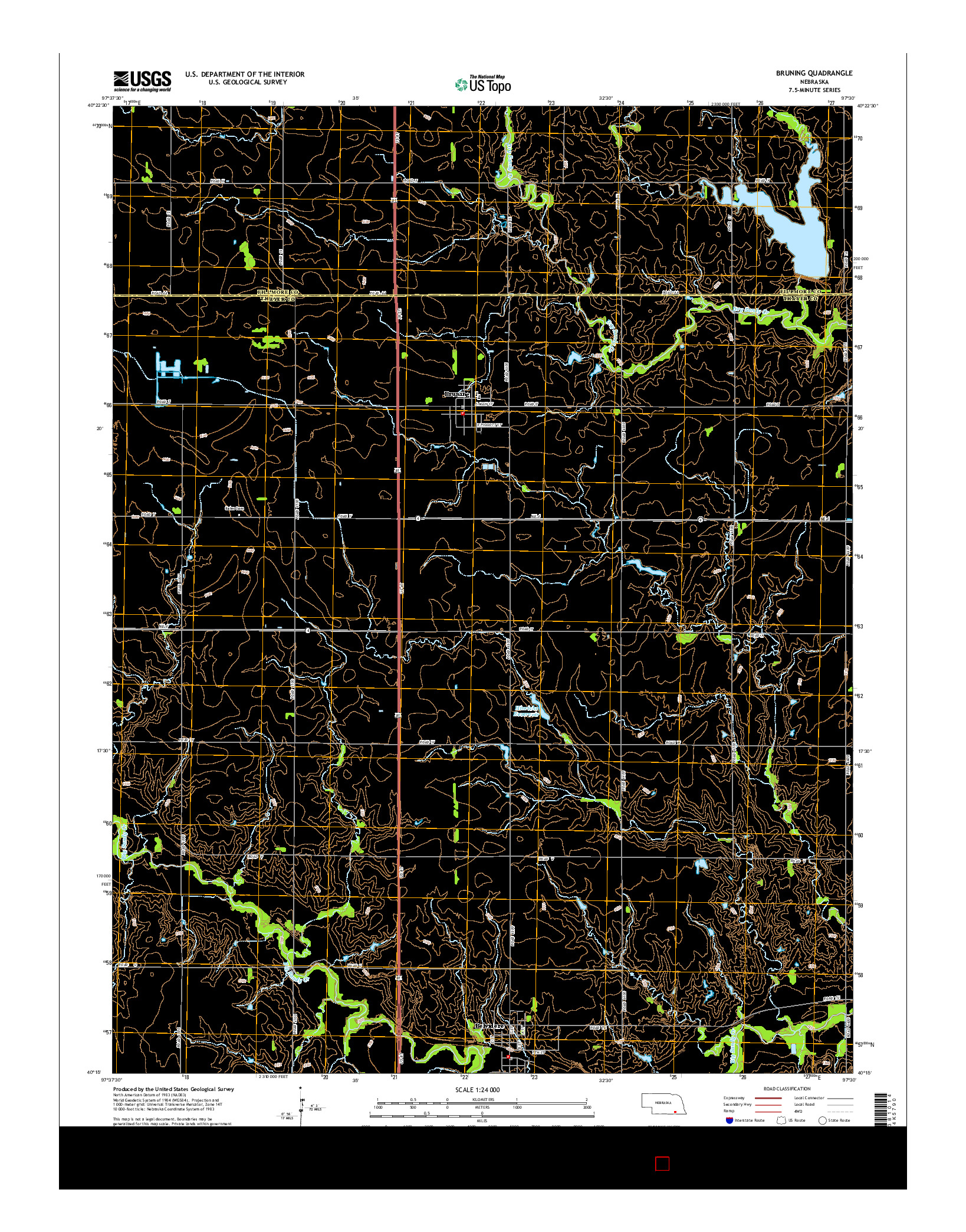 USGS US TOPO 7.5-MINUTE MAP FOR BRUNING, NE 2014