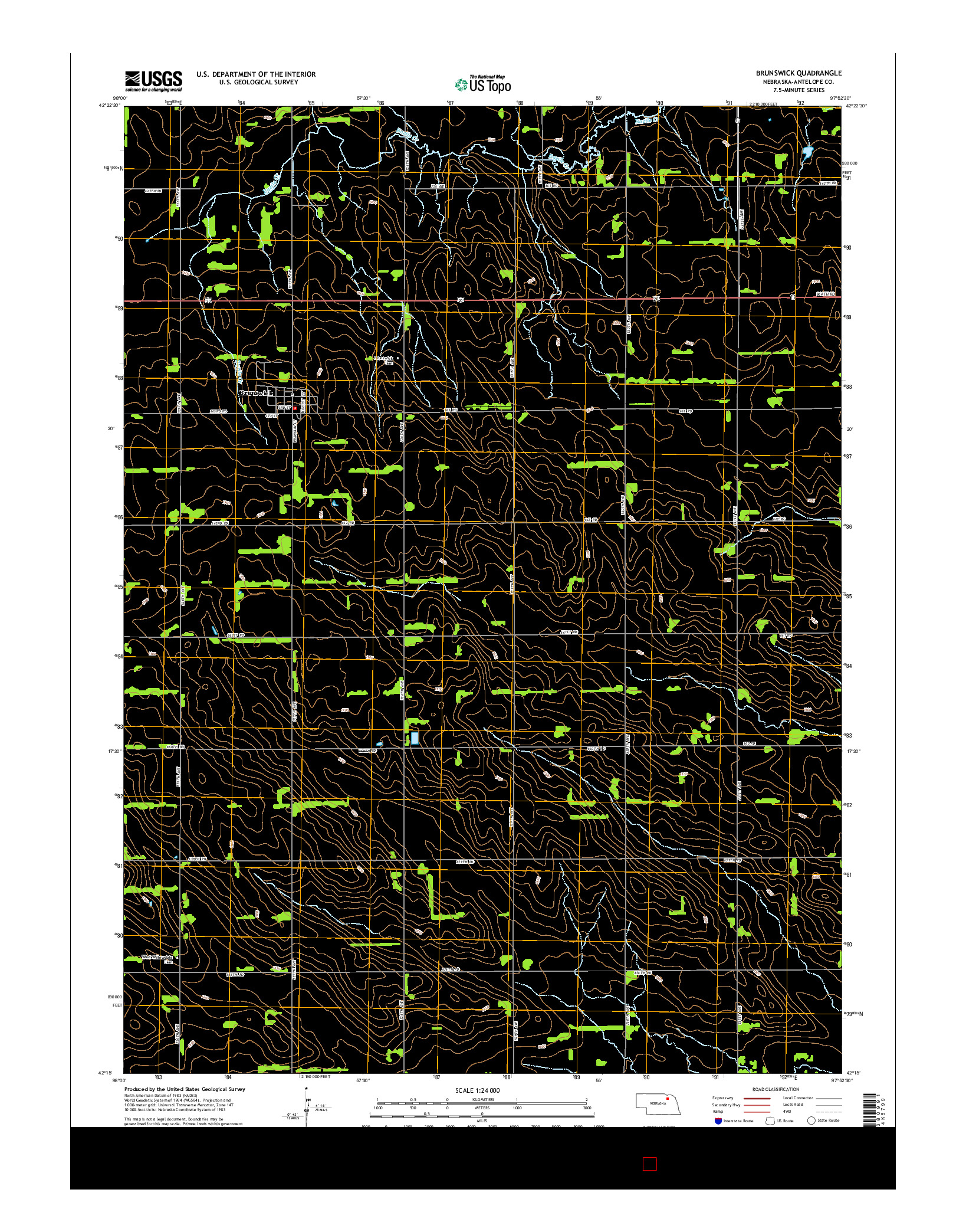USGS US TOPO 7.5-MINUTE MAP FOR BRUNSWICK, NE 2014