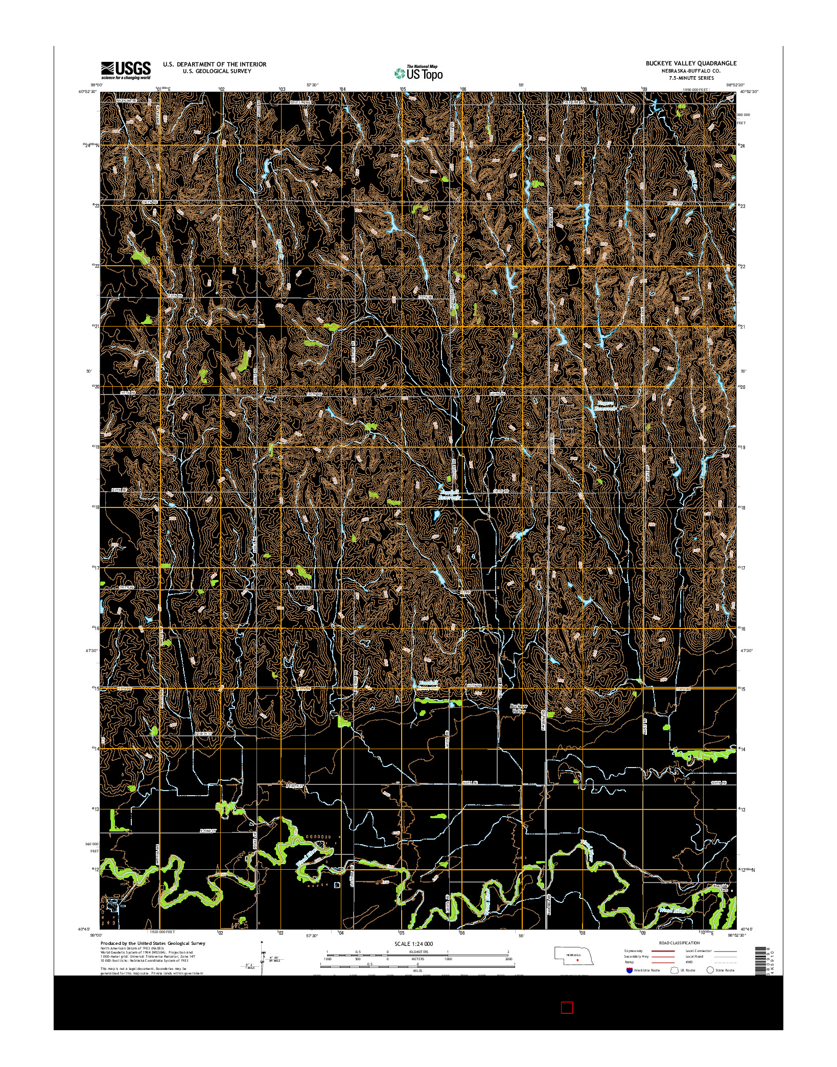 USGS US TOPO 7.5-MINUTE MAP FOR BUCKEYE VALLEY, NE 2014