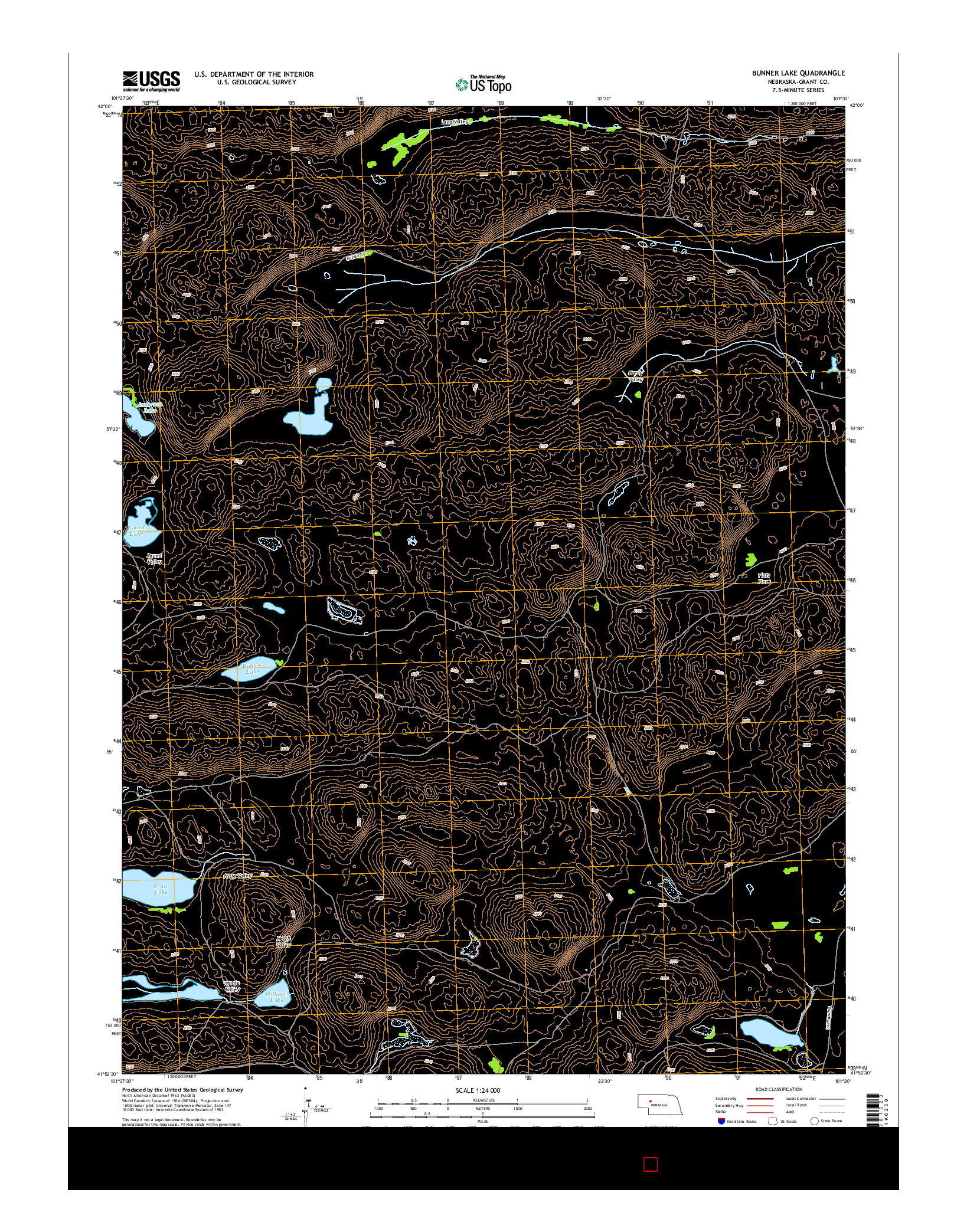 USGS US TOPO 7.5-MINUTE MAP FOR BUNNER LAKE, NE 2014