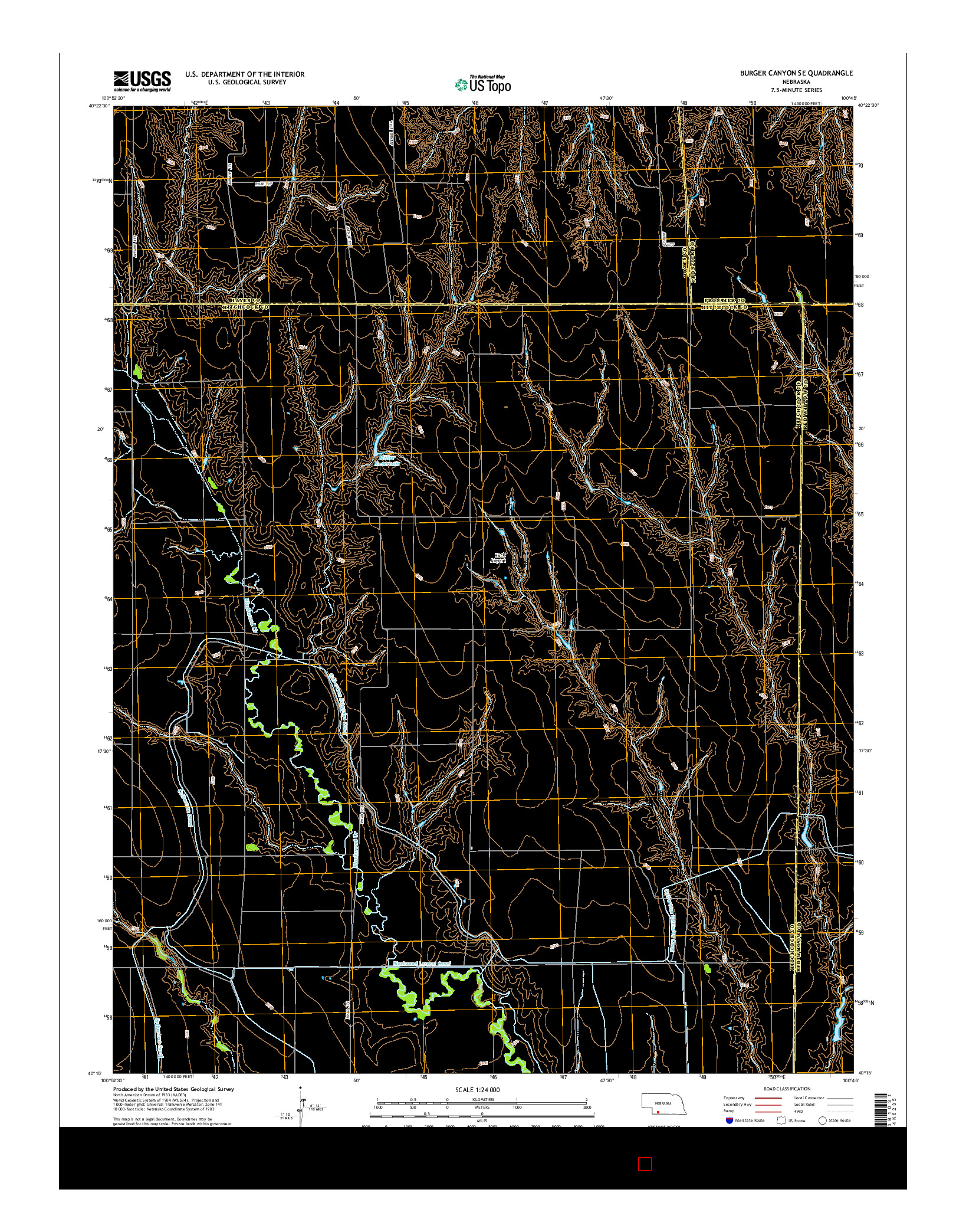 USGS US TOPO 7.5-MINUTE MAP FOR BURGER CANYON SE, NE 2014