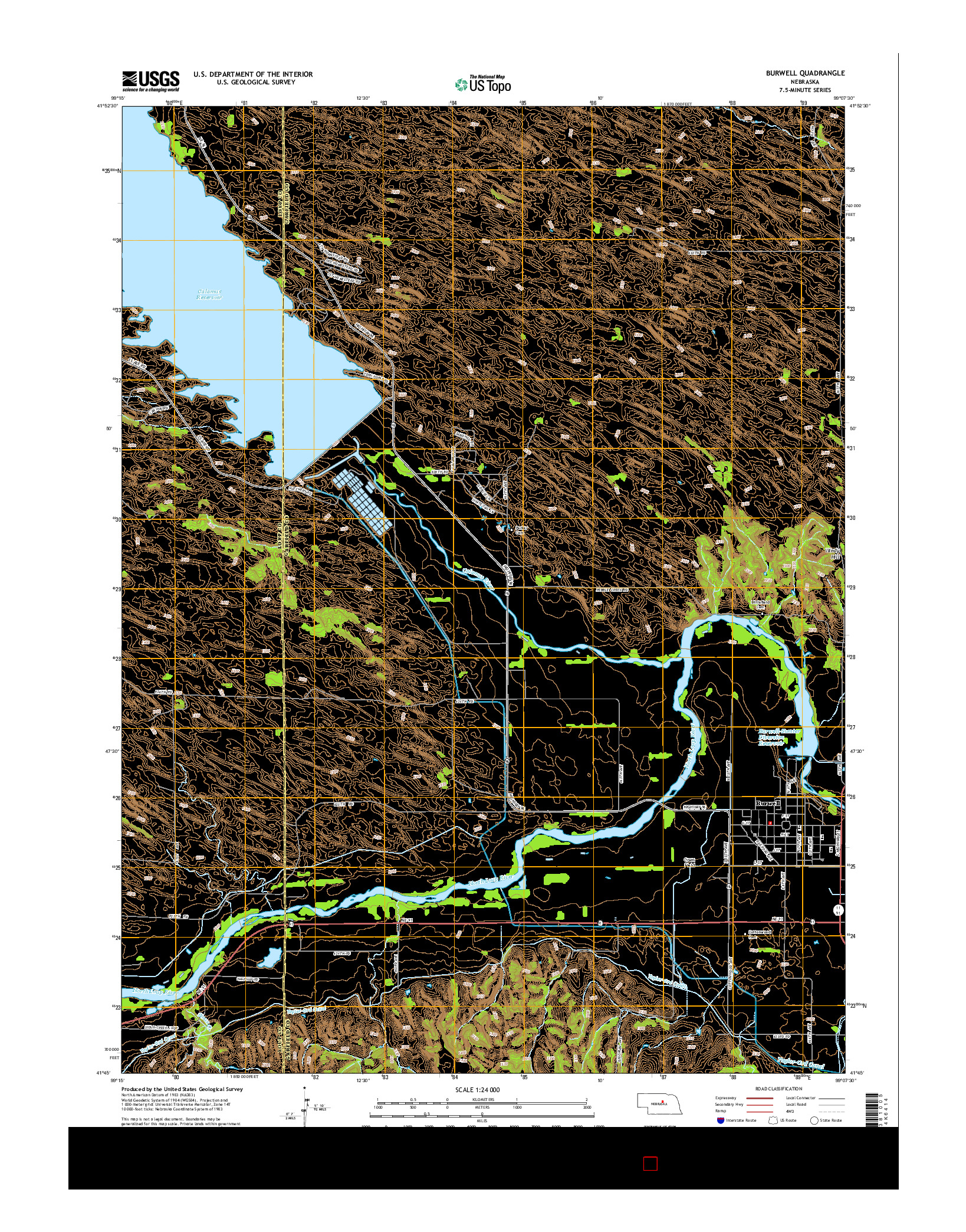USGS US TOPO 7.5-MINUTE MAP FOR BURWELL, NE 2014