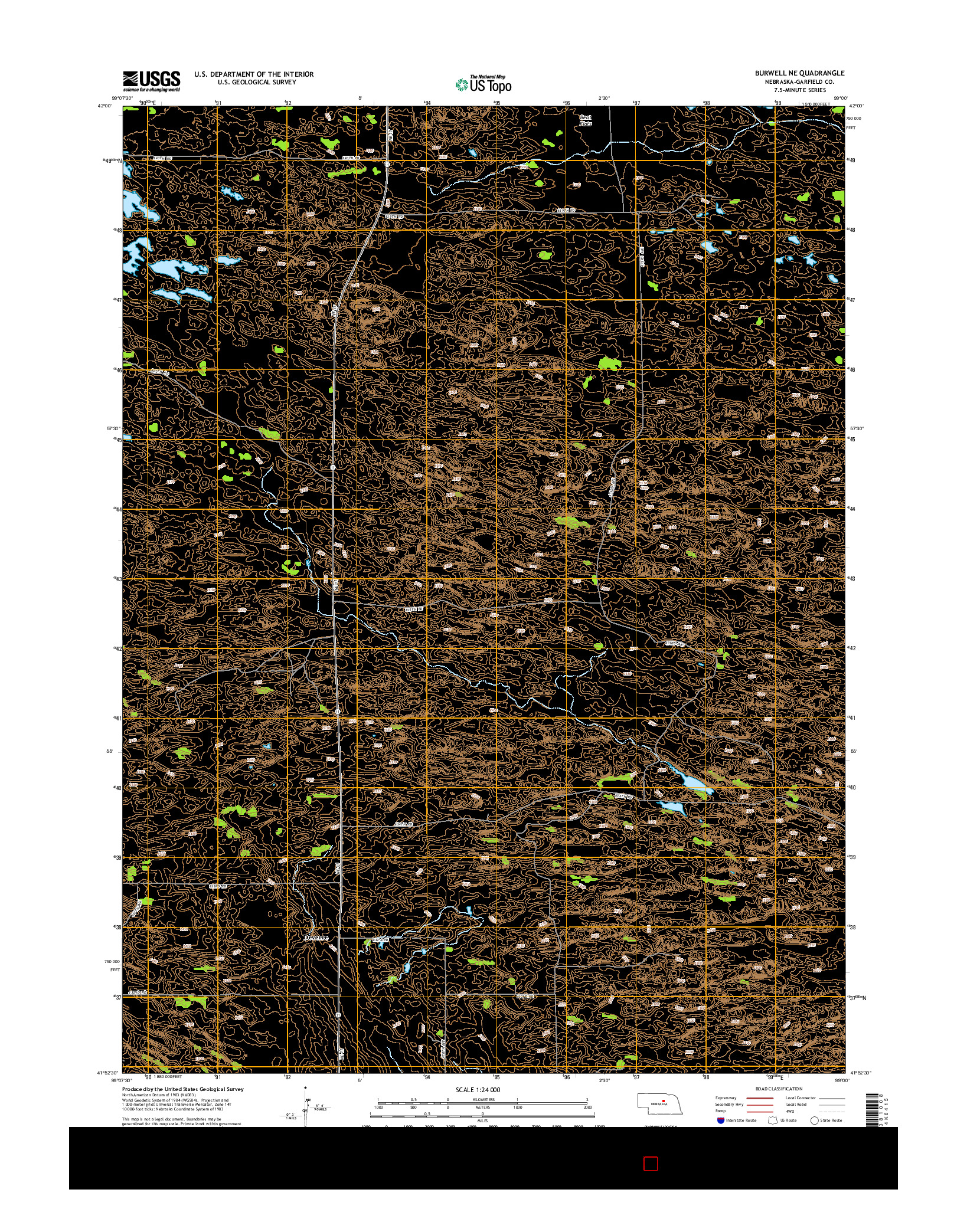 USGS US TOPO 7.5-MINUTE MAP FOR BURWELL NE, NE 2014