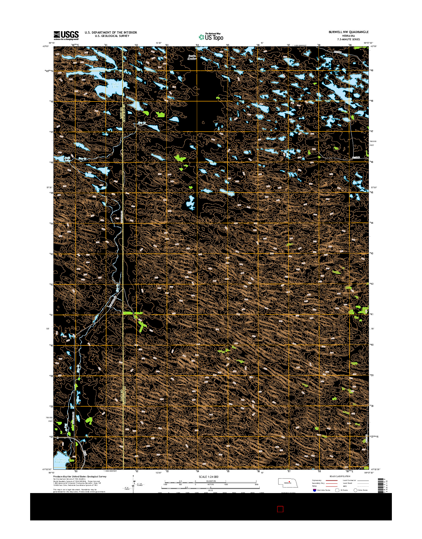 USGS US TOPO 7.5-MINUTE MAP FOR BURWELL NW, NE 2014