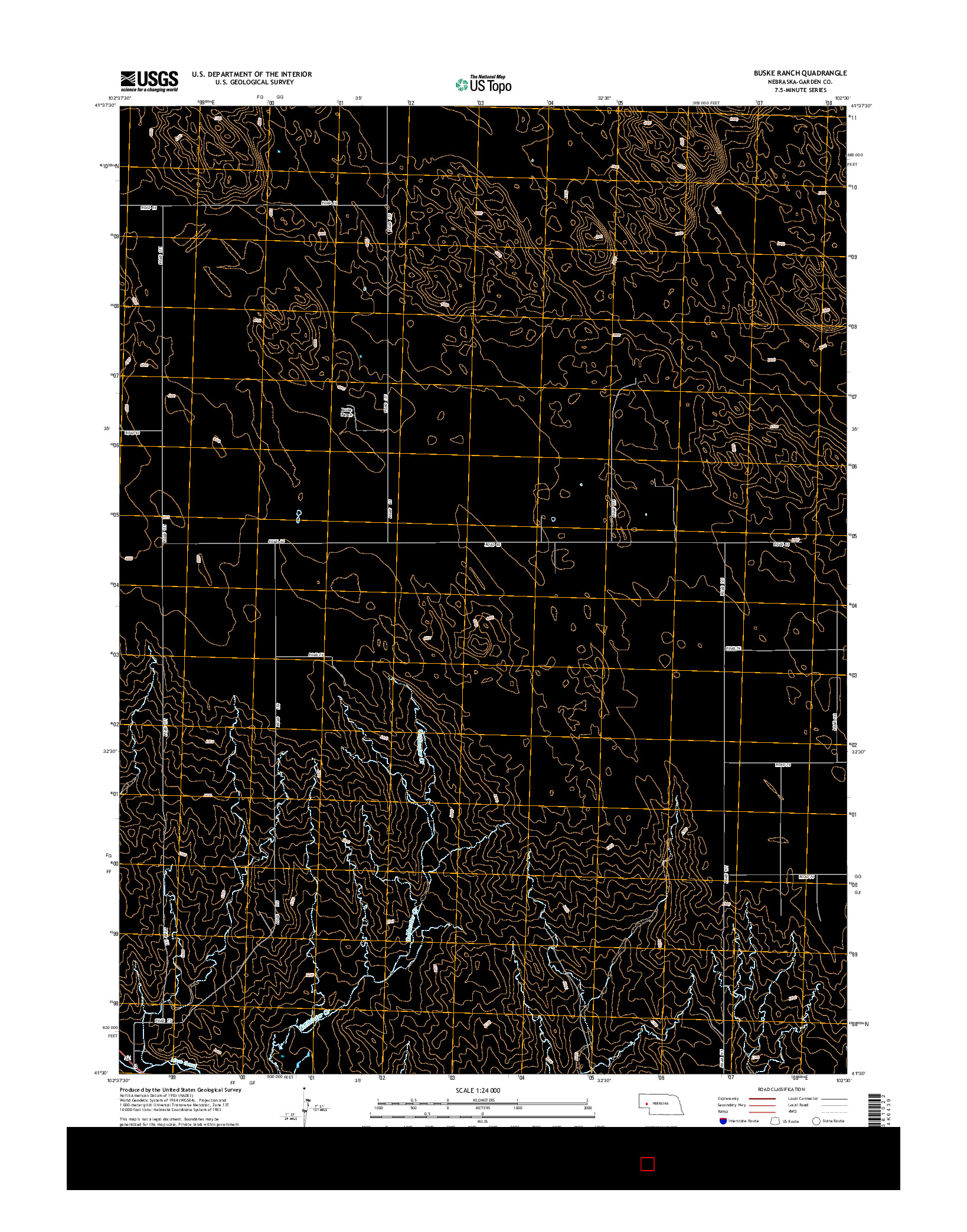 USGS US TOPO 7.5-MINUTE MAP FOR BUSKE RANCH, NE 2014
