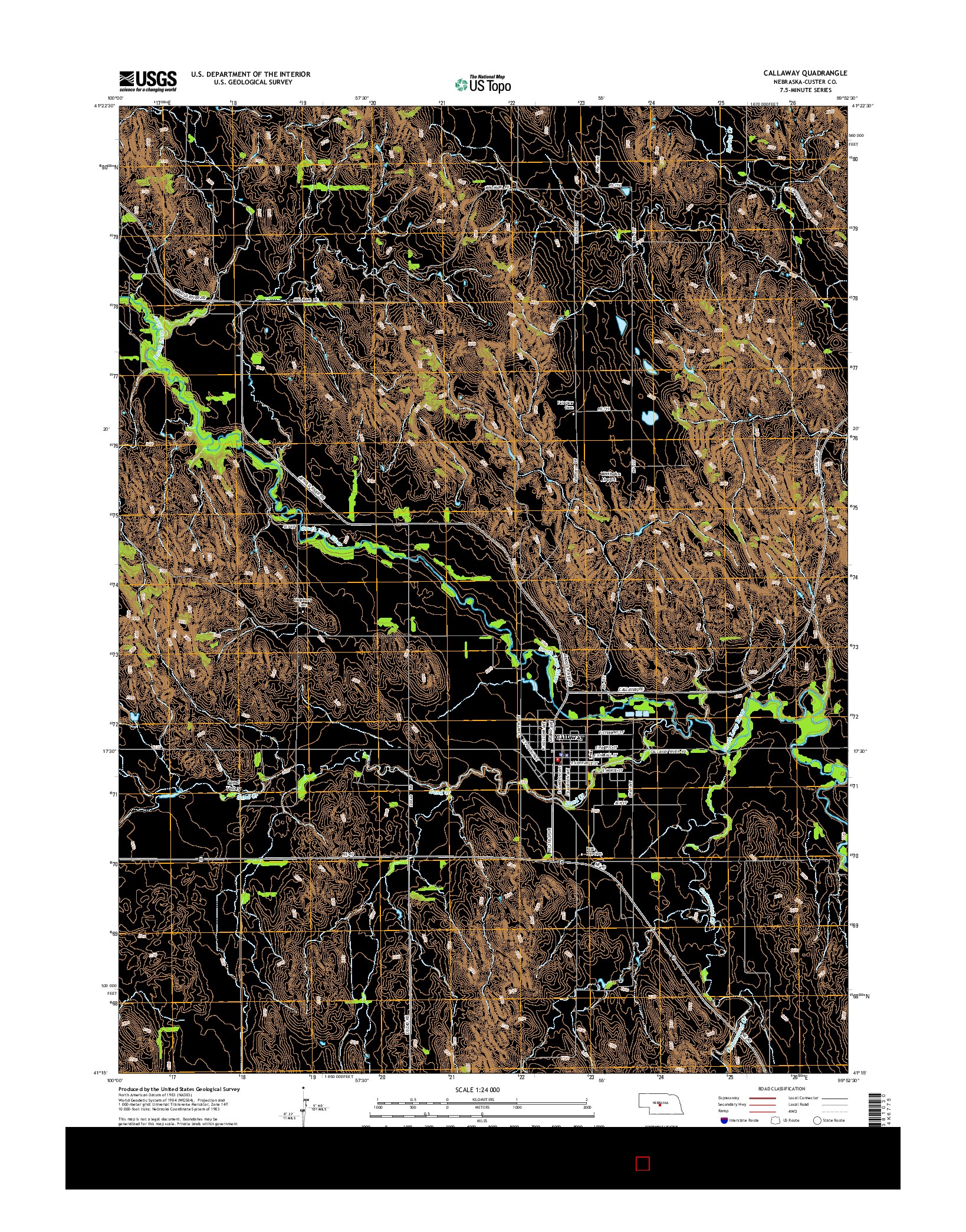 USGS US TOPO 7.5-MINUTE MAP FOR CALLAWAY, NE 2014