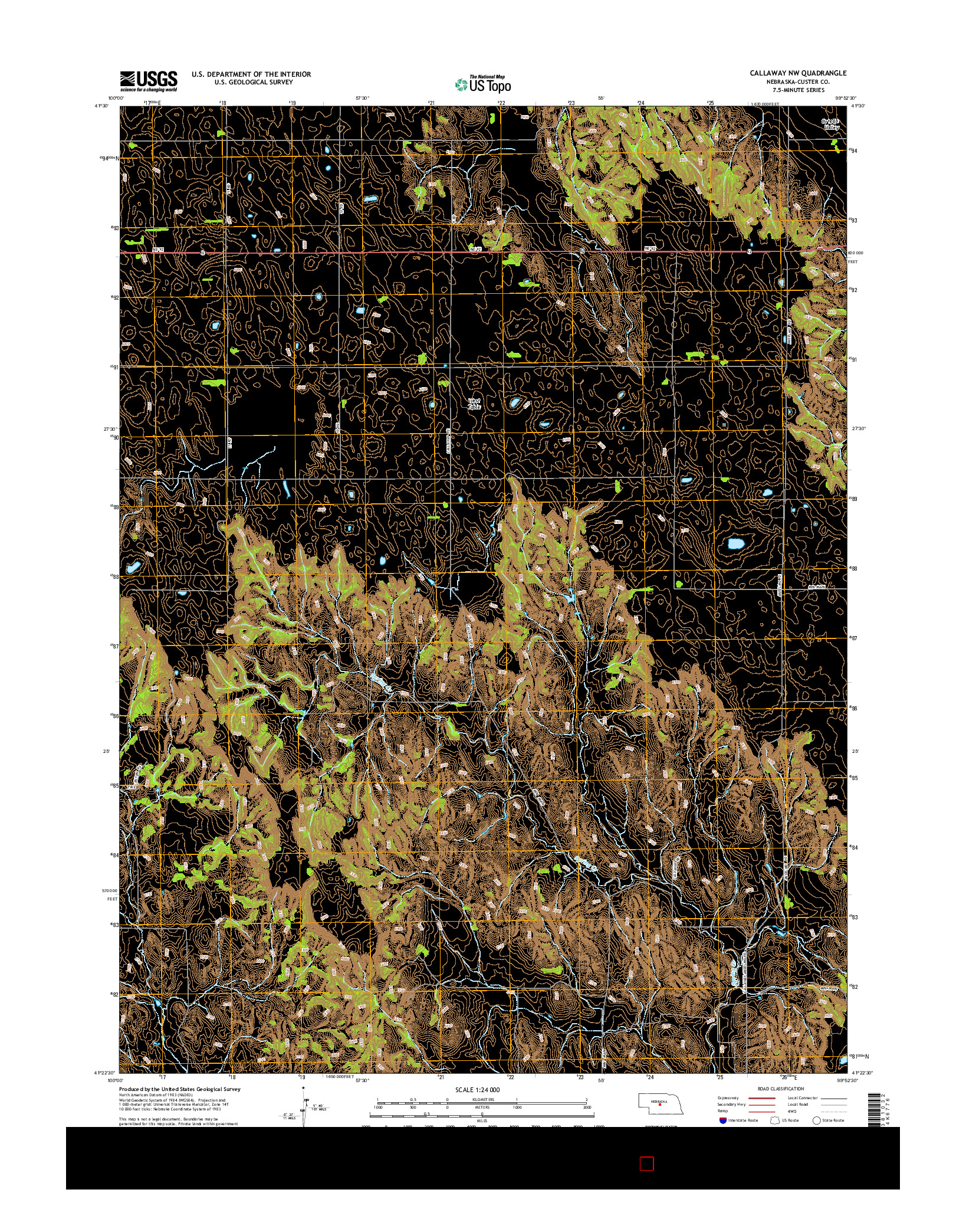 USGS US TOPO 7.5-MINUTE MAP FOR CALLAWAY NW, NE 2014