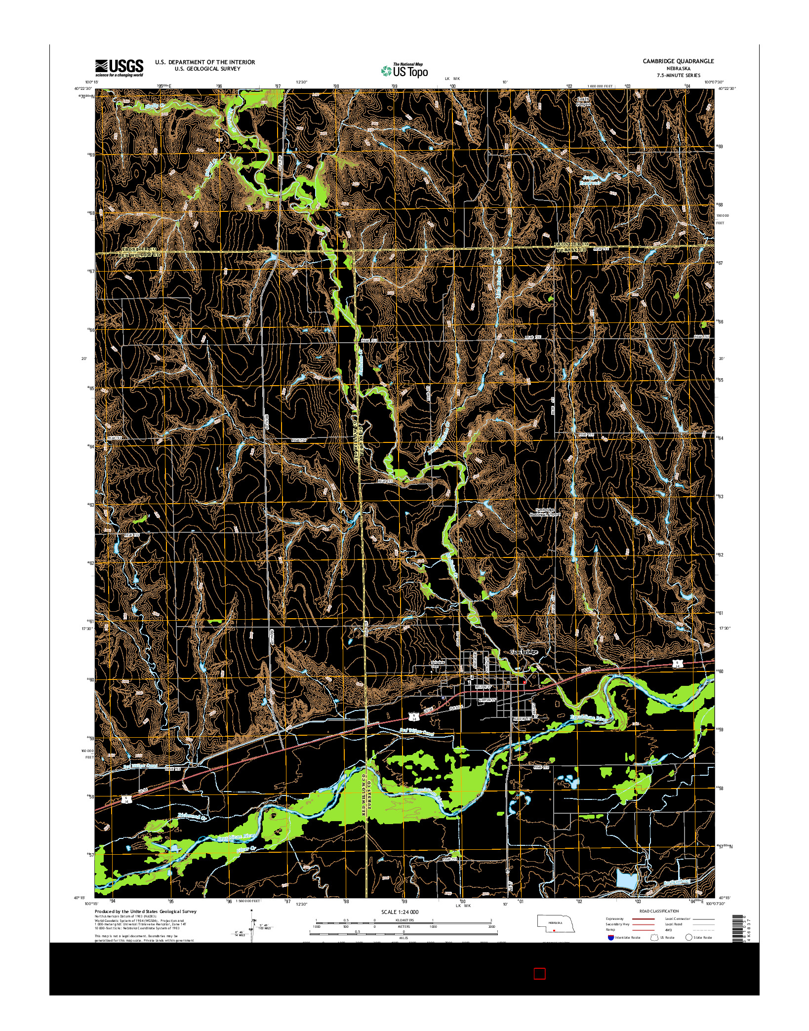 USGS US TOPO 7.5-MINUTE MAP FOR CAMBRIDGE, NE 2014