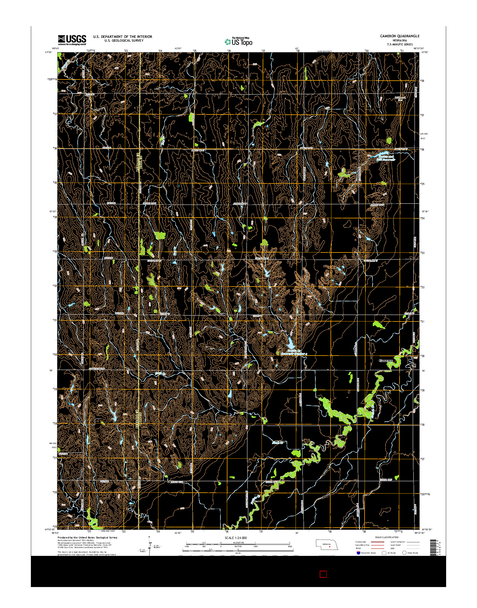 USGS US TOPO 7.5-MINUTE MAP FOR CAMERON, NE 2014