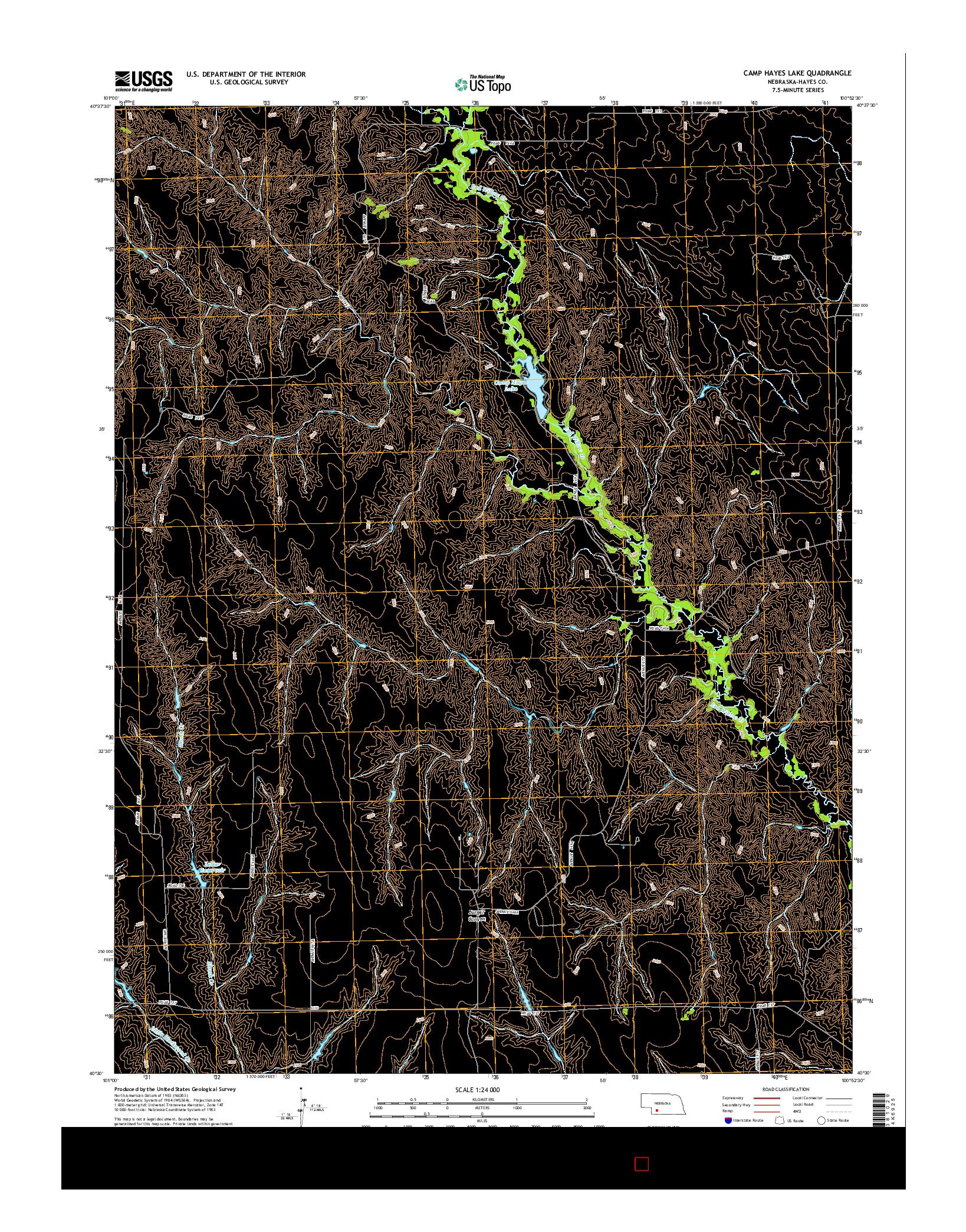 USGS US TOPO 7.5-MINUTE MAP FOR CAMP HAYES LAKE, NE 2014