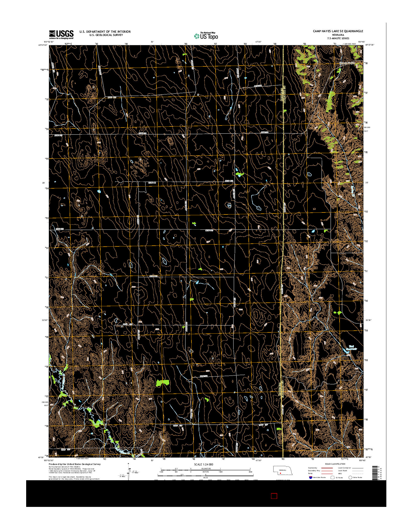 USGS US TOPO 7.5-MINUTE MAP FOR CAMP HAYES LAKE SE, NE 2014