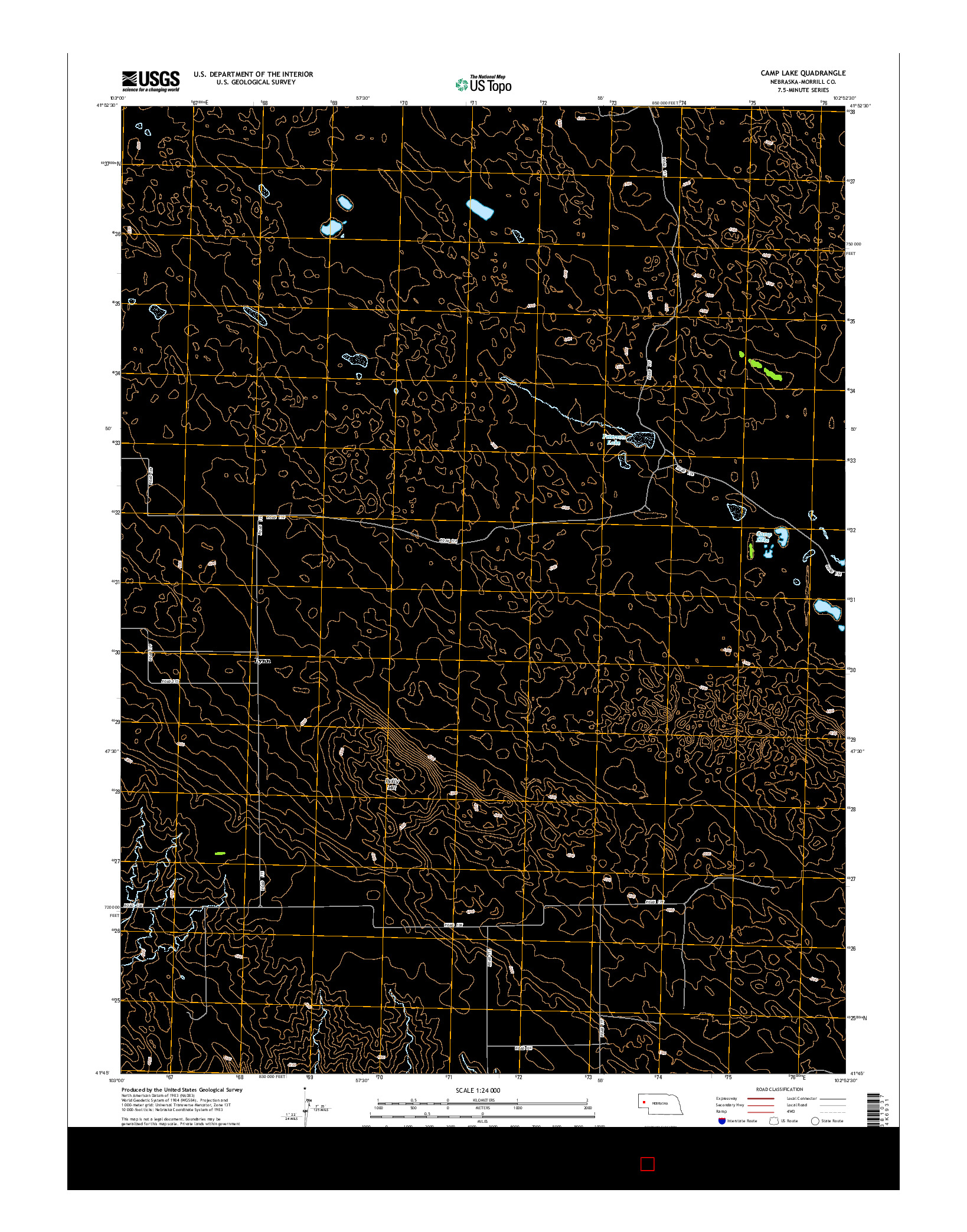 USGS US TOPO 7.5-MINUTE MAP FOR CAMP LAKE, NE 2014