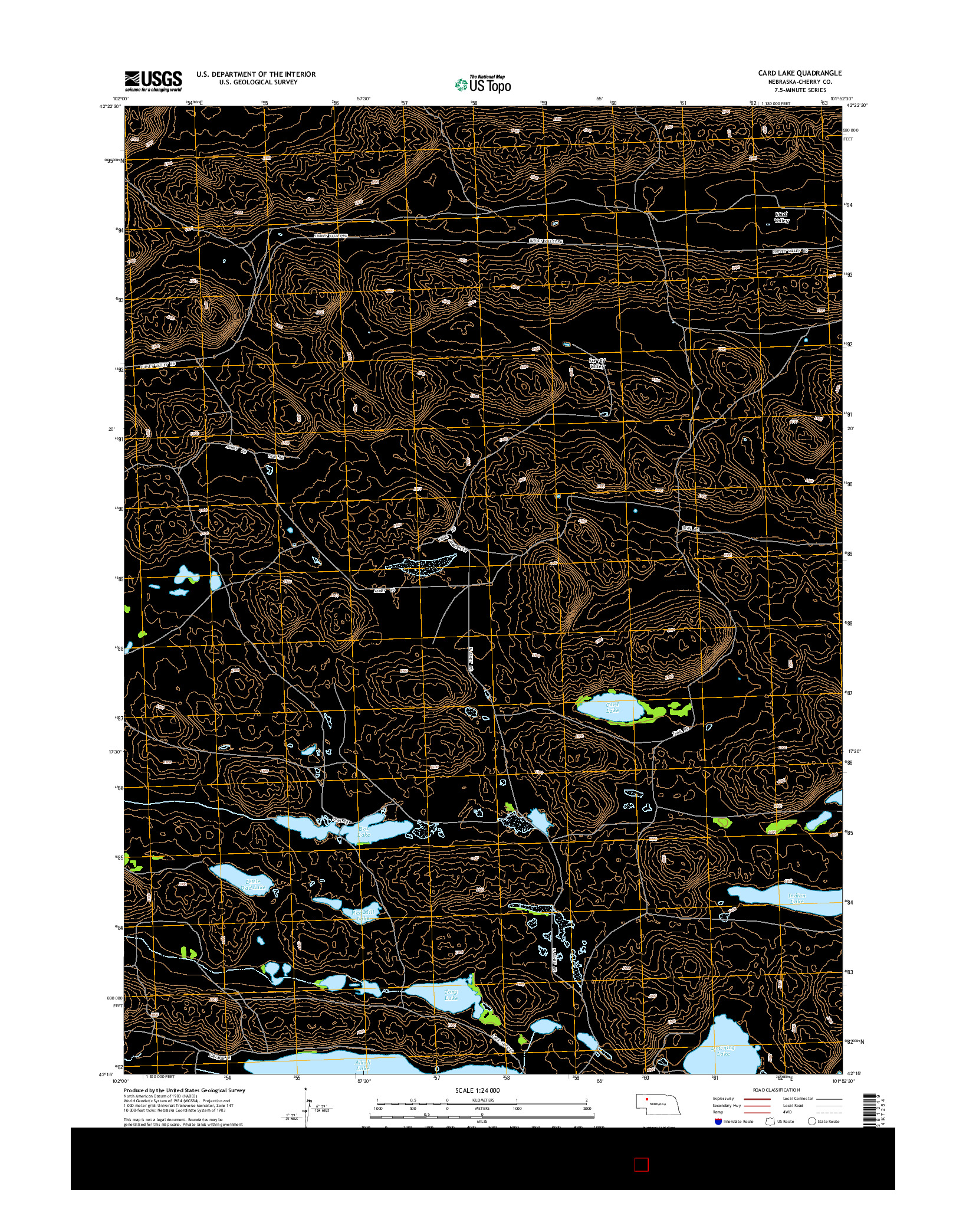 USGS US TOPO 7.5-MINUTE MAP FOR CARD LAKE, NE 2014