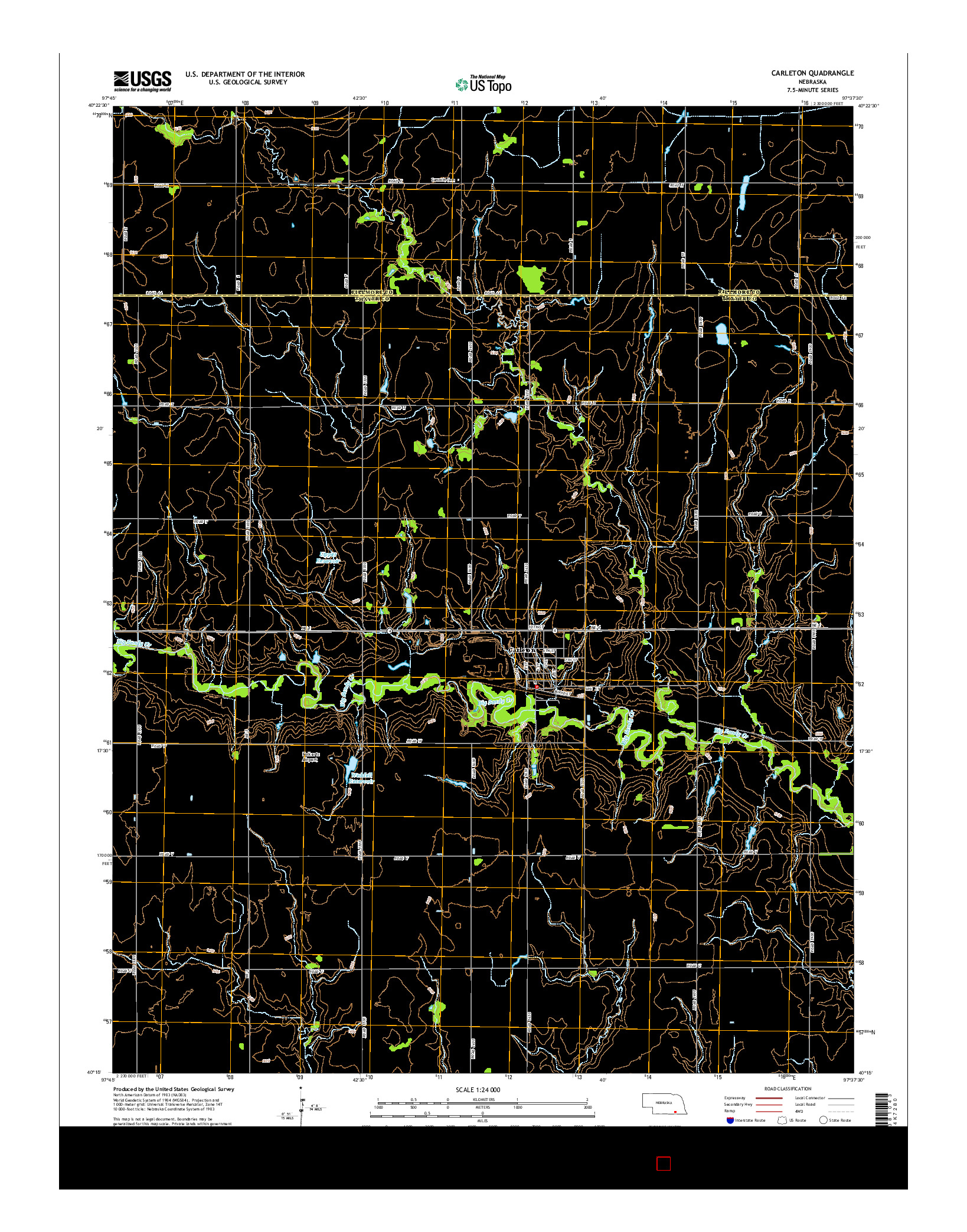 USGS US TOPO 7.5-MINUTE MAP FOR CARLETON, NE 2014