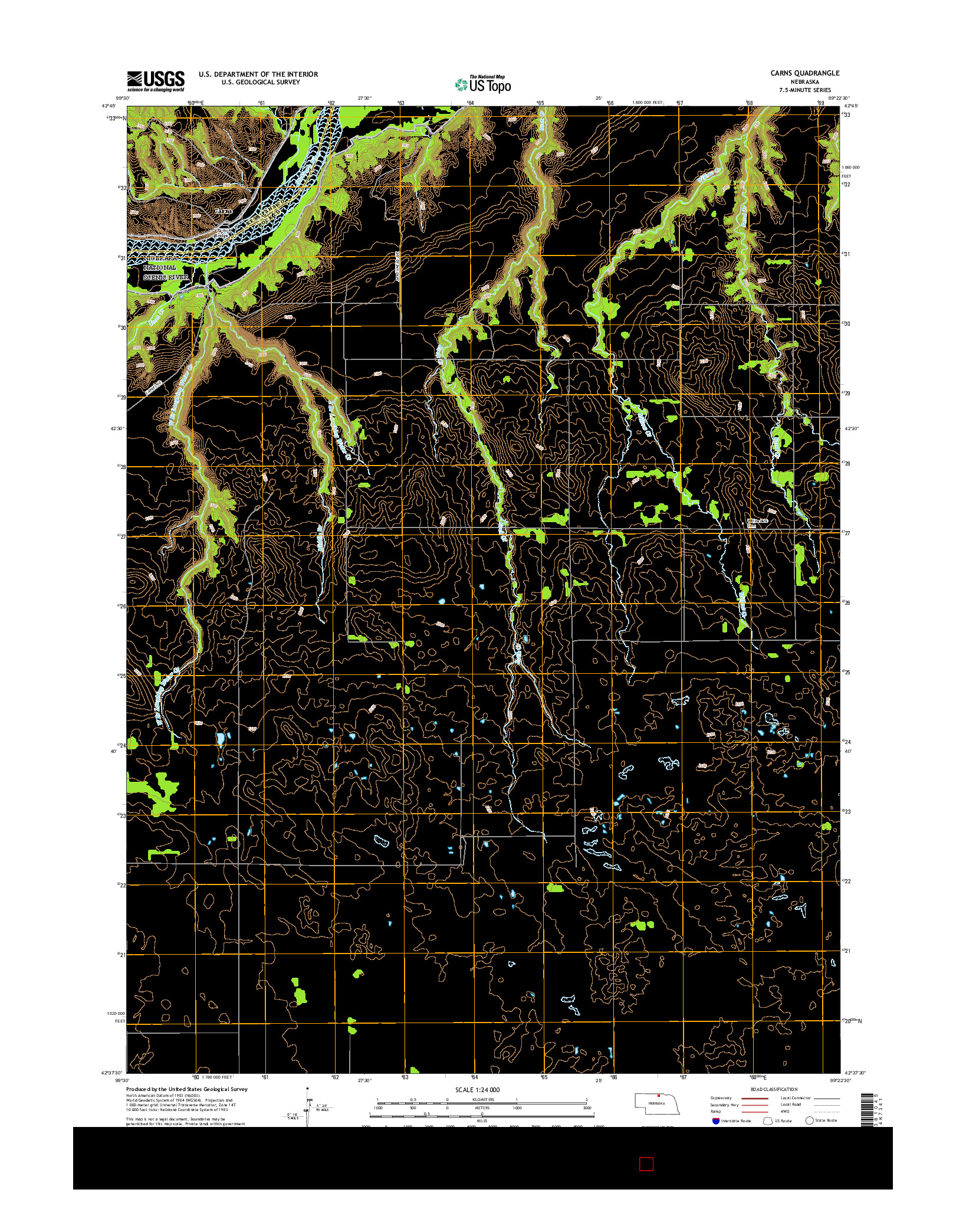 USGS US TOPO 7.5-MINUTE MAP FOR CARNS, NE 2014