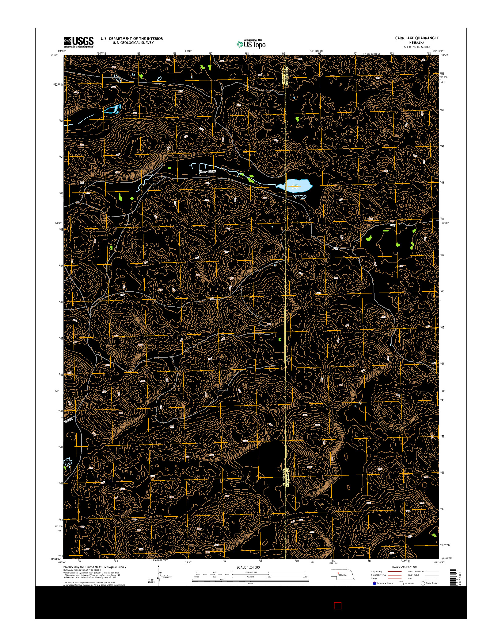 USGS US TOPO 7.5-MINUTE MAP FOR CARR LAKE, NE 2014