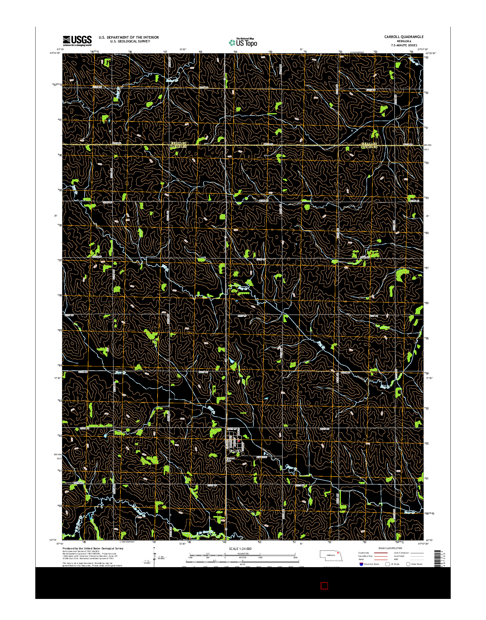 USGS US TOPO 7.5-MINUTE MAP FOR CARROLL, NE 2014