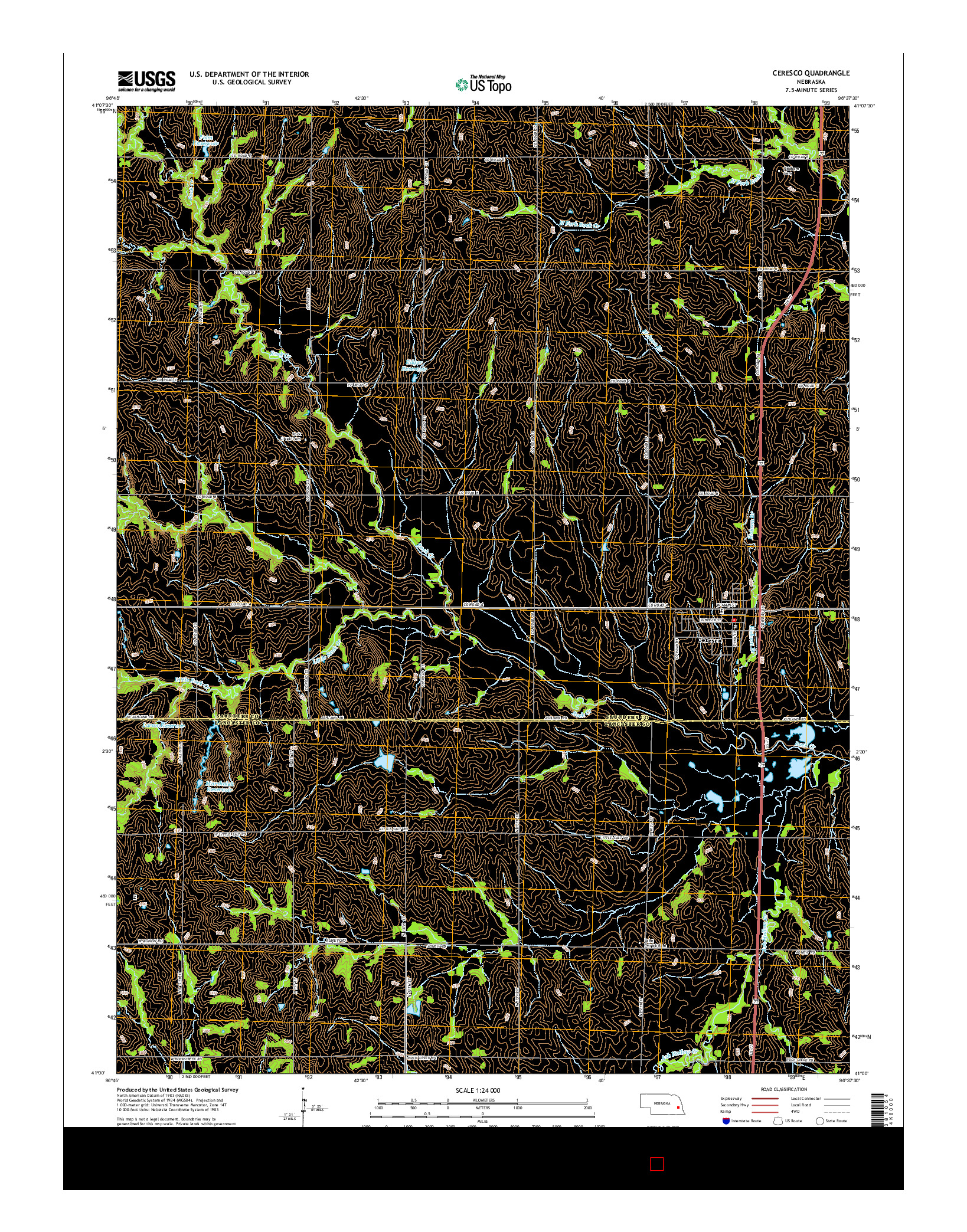 USGS US TOPO 7.5-MINUTE MAP FOR CERESCO, NE 2014