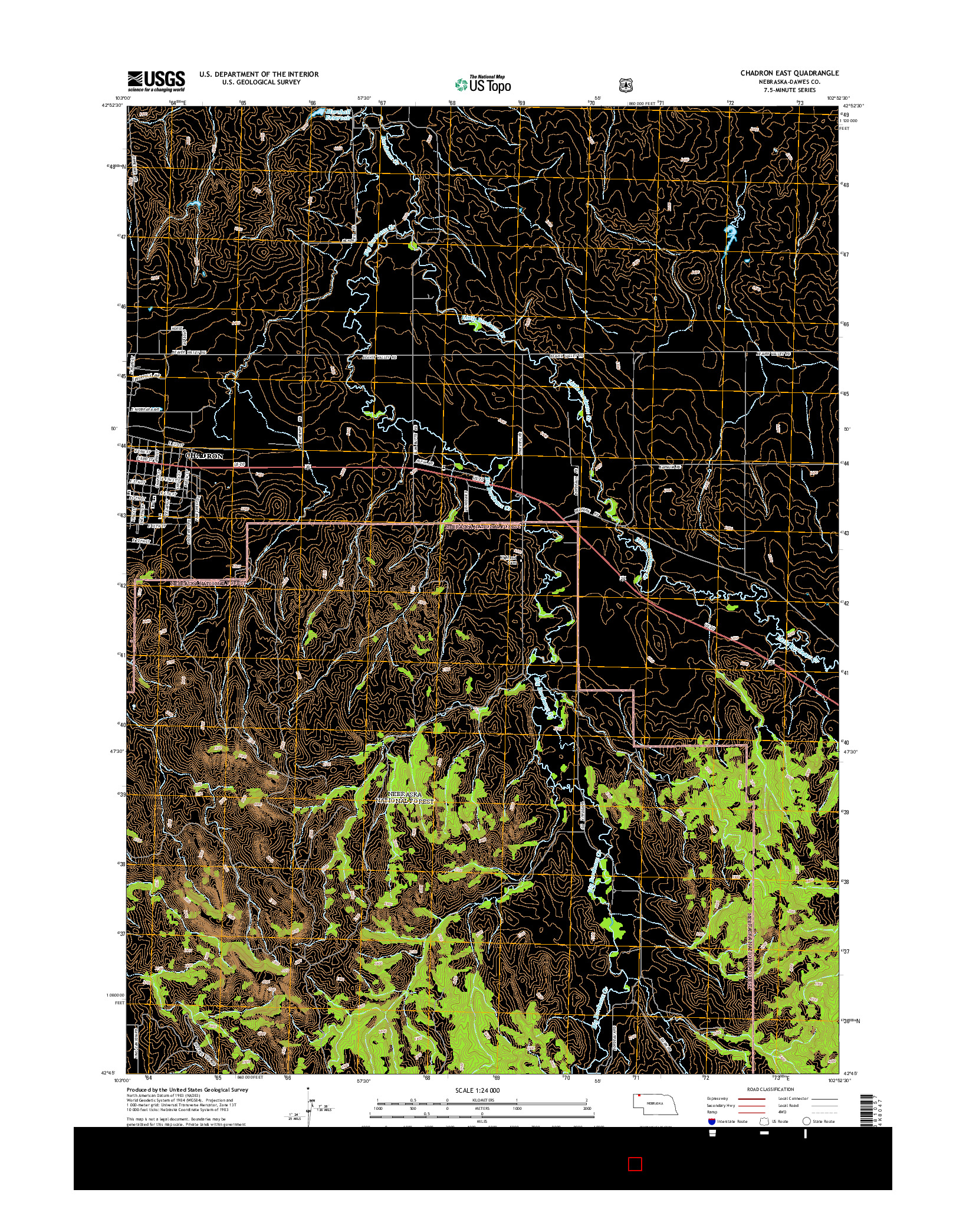 USGS US TOPO 7.5-MINUTE MAP FOR CHADRON EAST, NE 2014