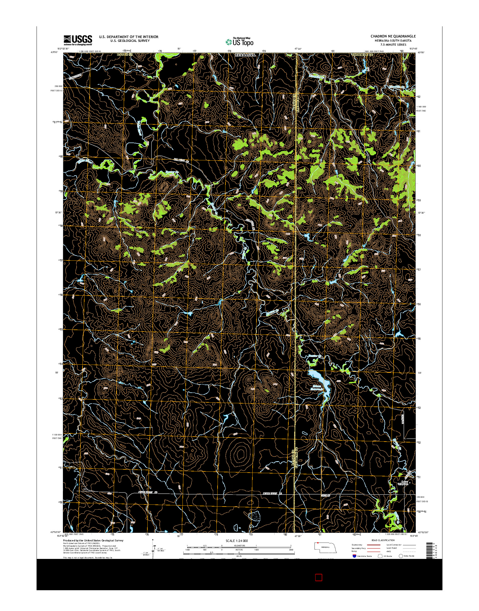 USGS US TOPO 7.5-MINUTE MAP FOR CHADRON NE, NE-SD 2014