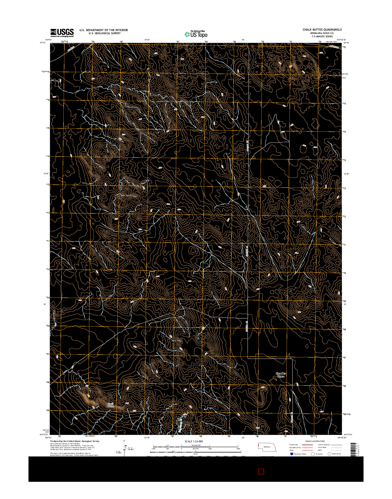 USGS US TOPO 7.5-MINUTE MAP FOR CHALK BUTTES, NE 2014