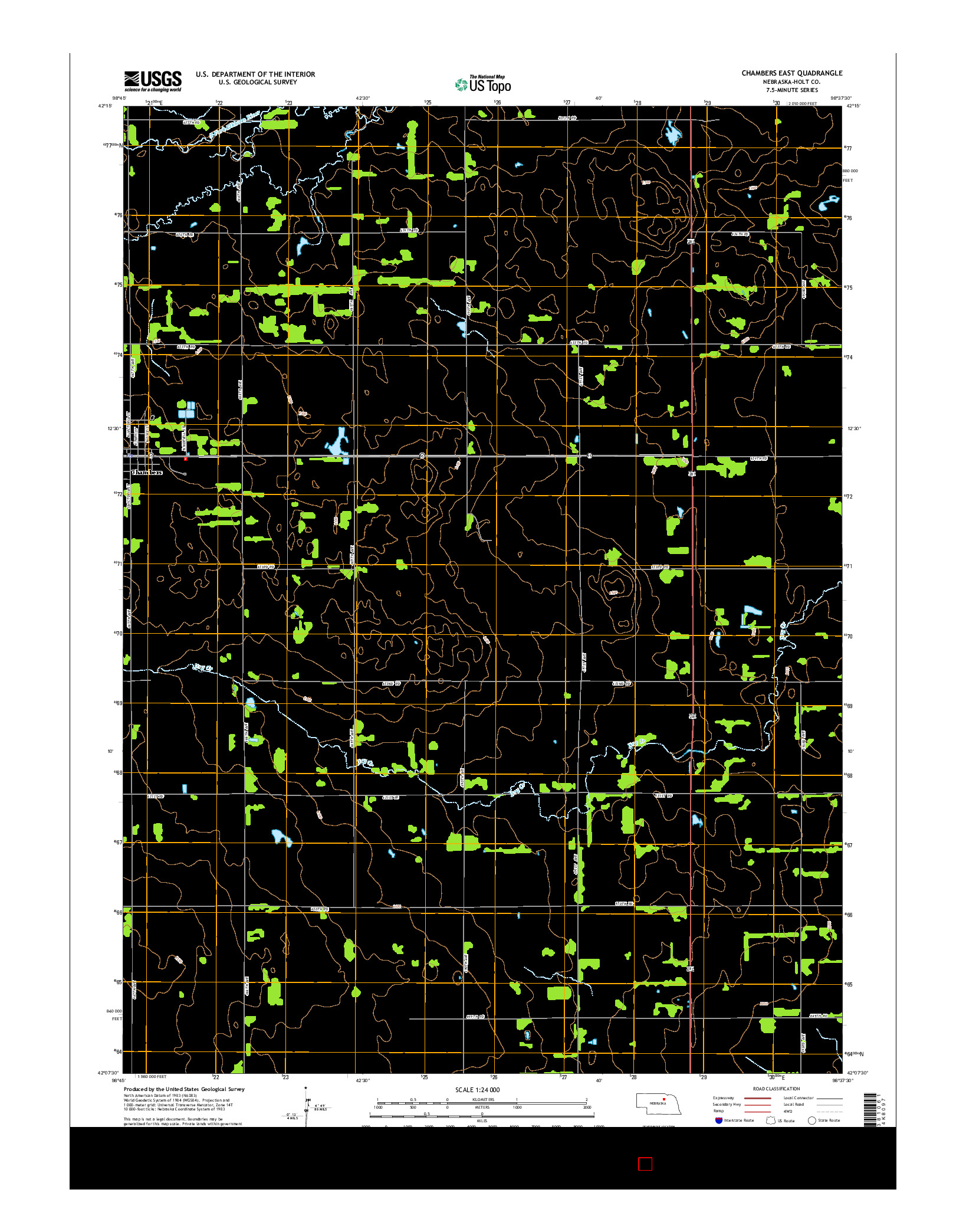 USGS US TOPO 7.5-MINUTE MAP FOR CHAMBERS EAST, NE 2014
