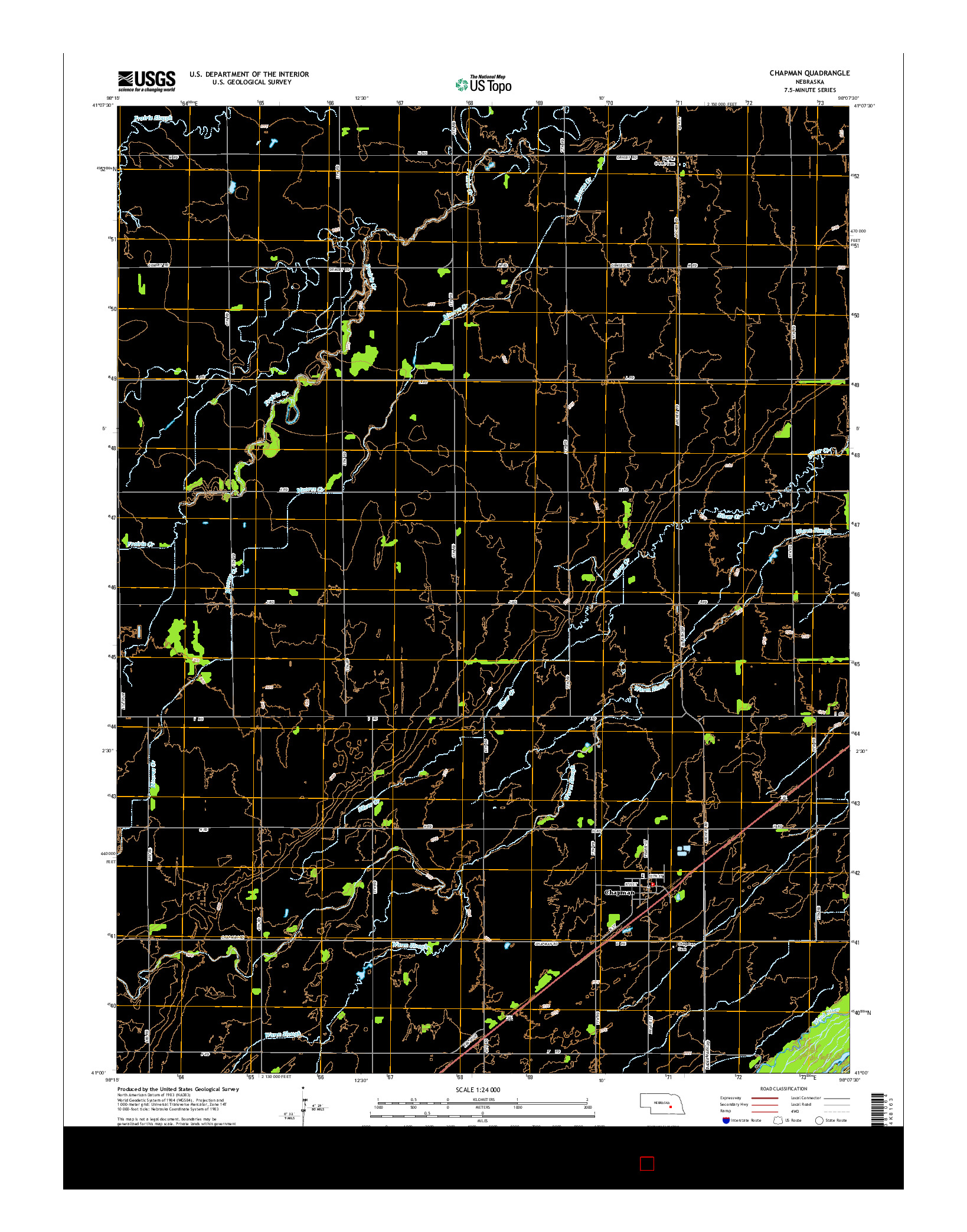 USGS US TOPO 7.5-MINUTE MAP FOR CHAPMAN, NE 2014