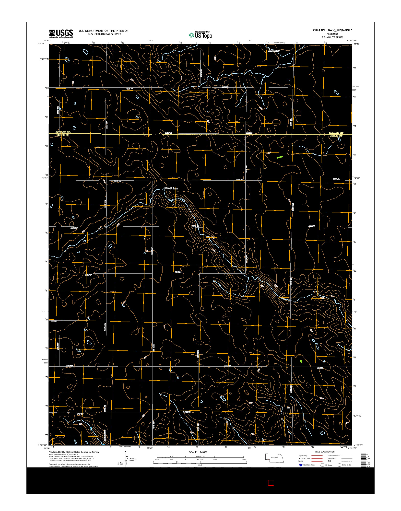 USGS US TOPO 7.5-MINUTE MAP FOR CHAPPELL NW, NE 2014