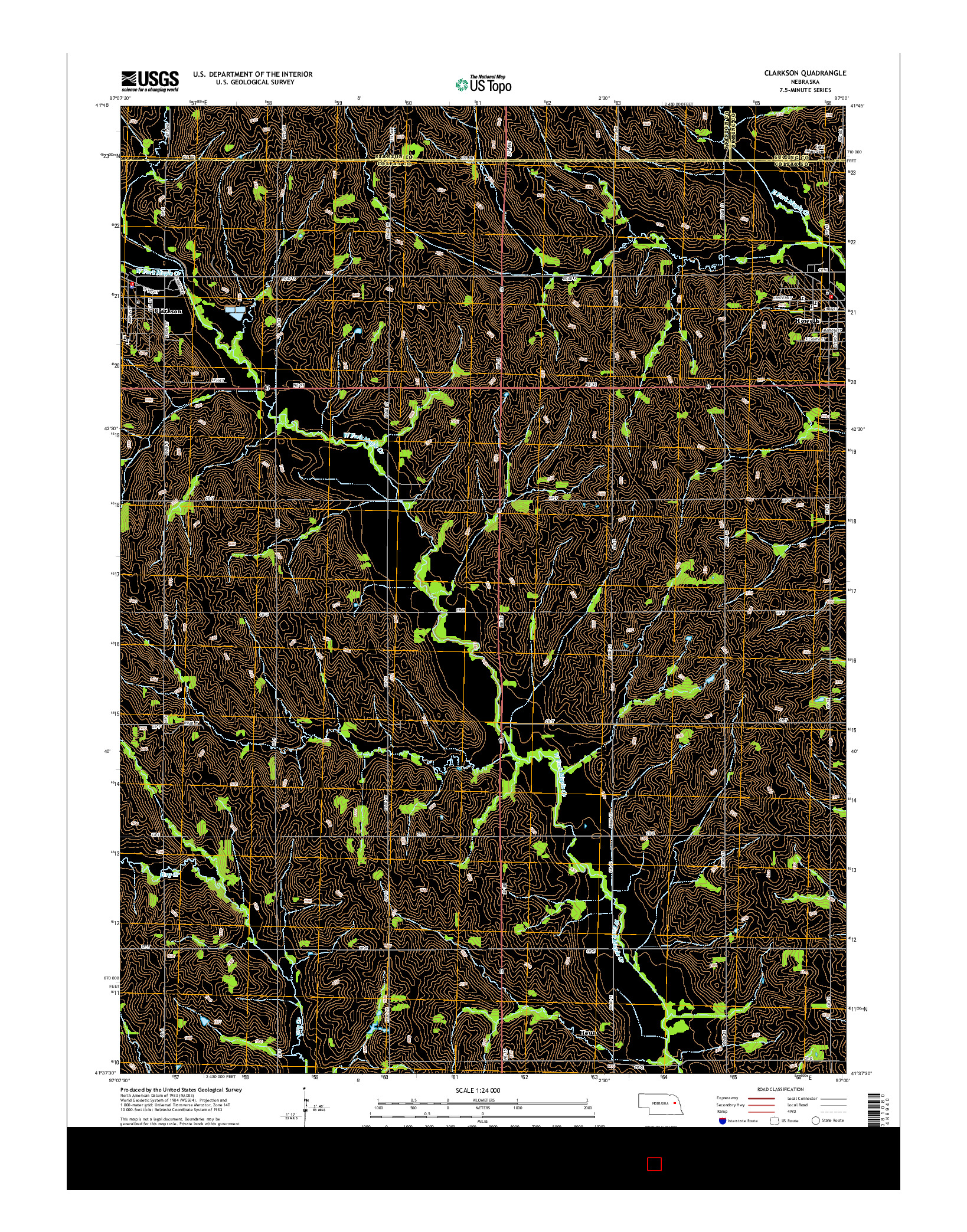 USGS US TOPO 7.5-MINUTE MAP FOR CLARKSON, NE 2014