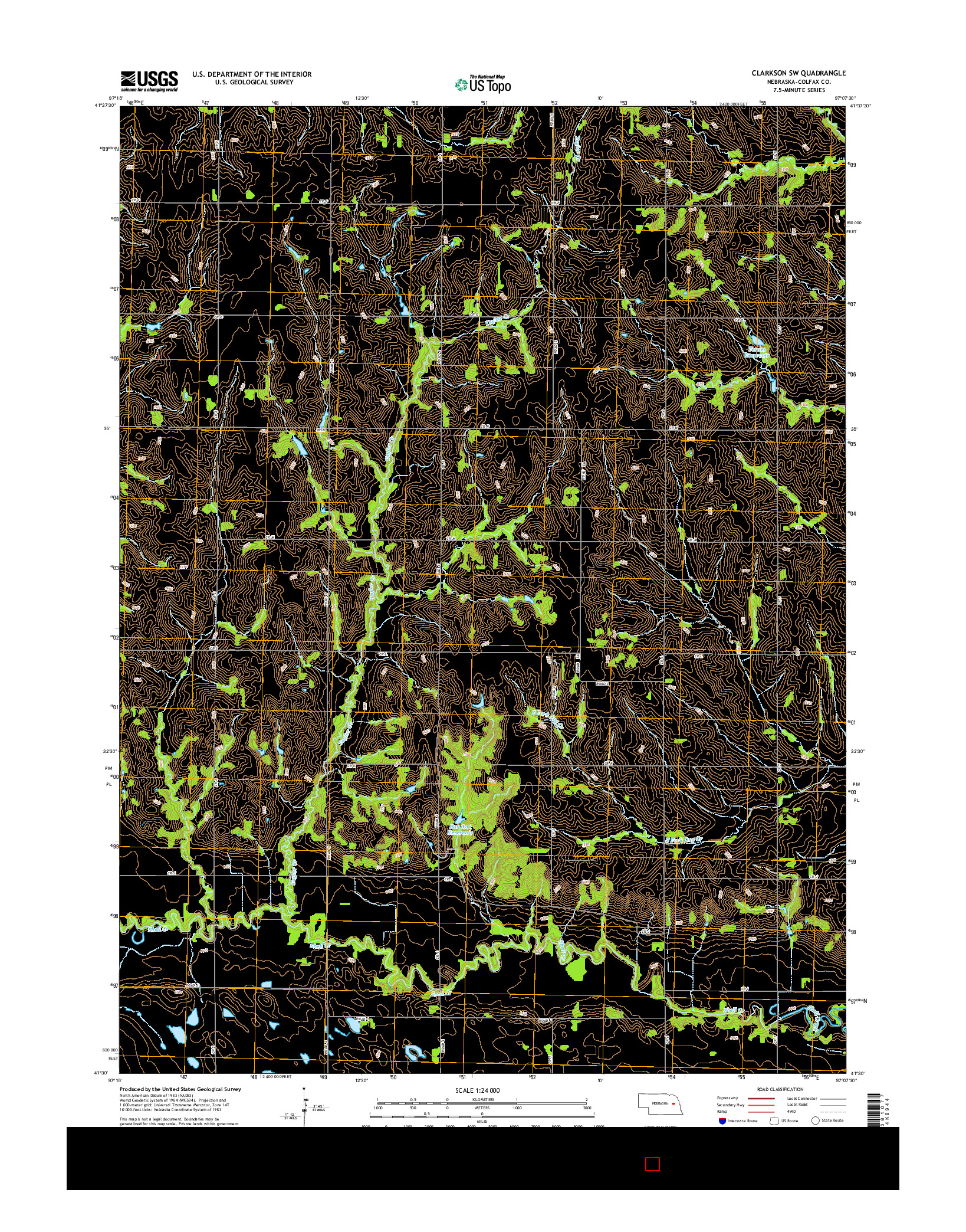 USGS US TOPO 7.5-MINUTE MAP FOR CLARKSON SW, NE 2014