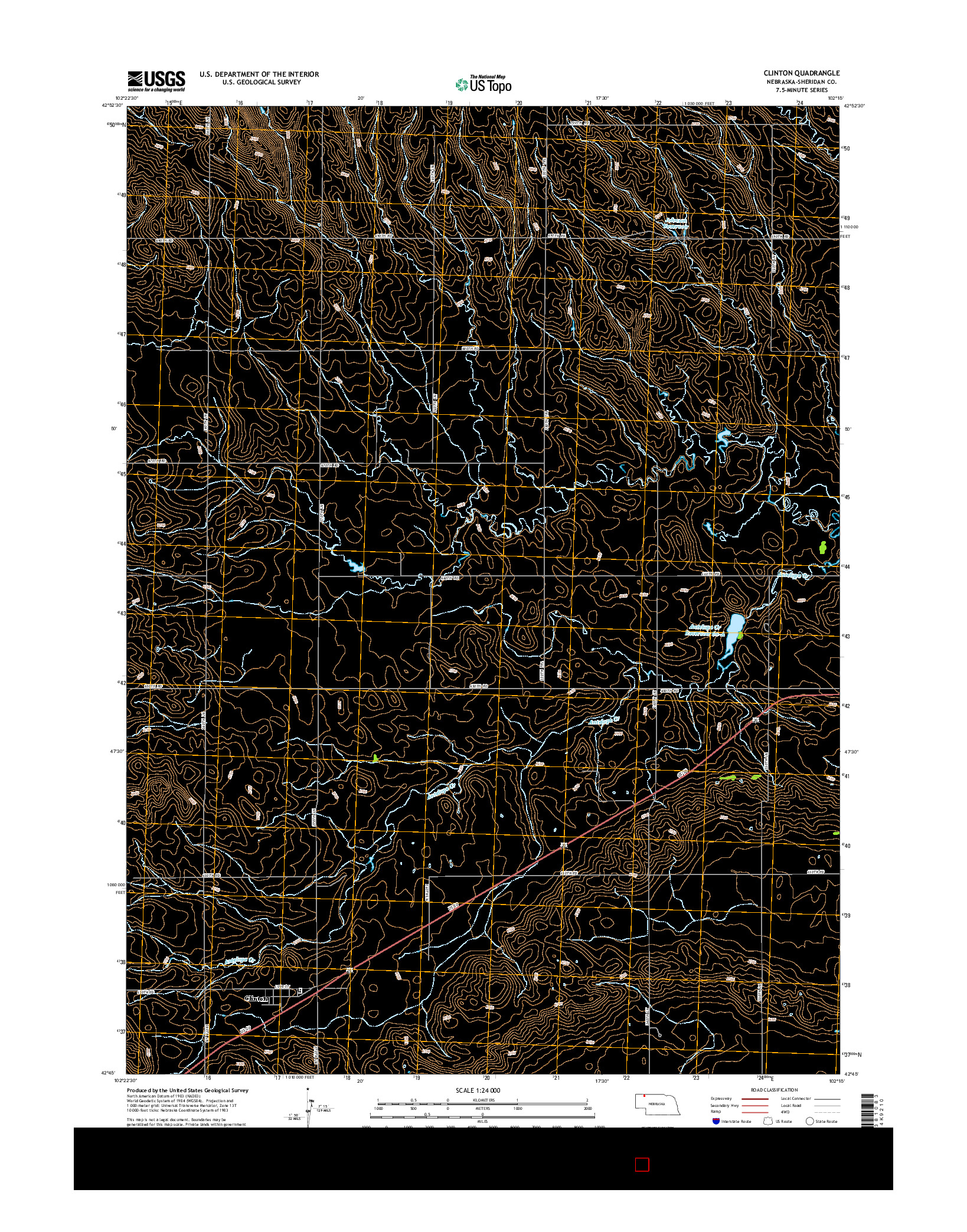 USGS US TOPO 7.5-MINUTE MAP FOR CLINTON, NE 2014