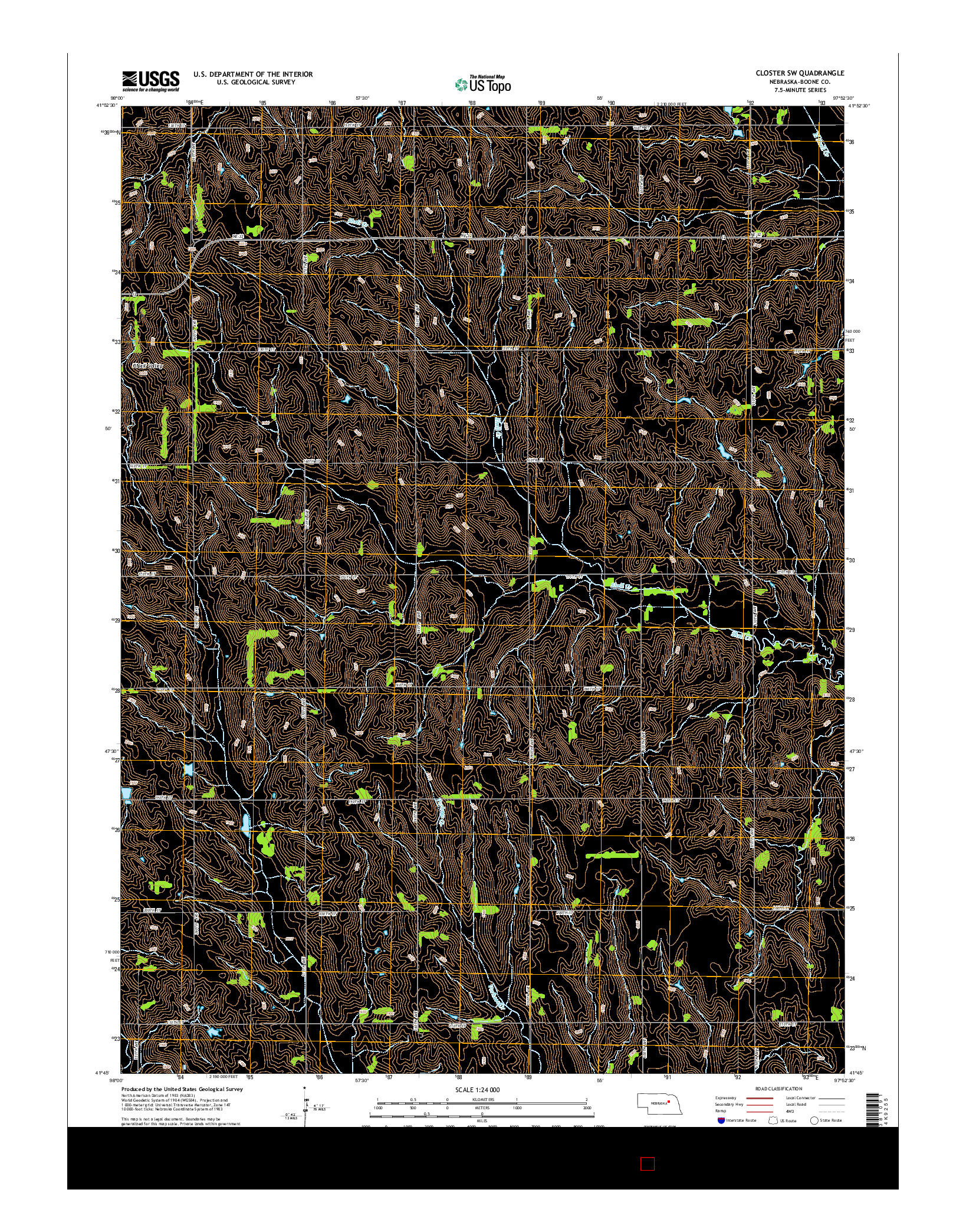 USGS US TOPO 7.5-MINUTE MAP FOR CLOSTER SW, NE 2014