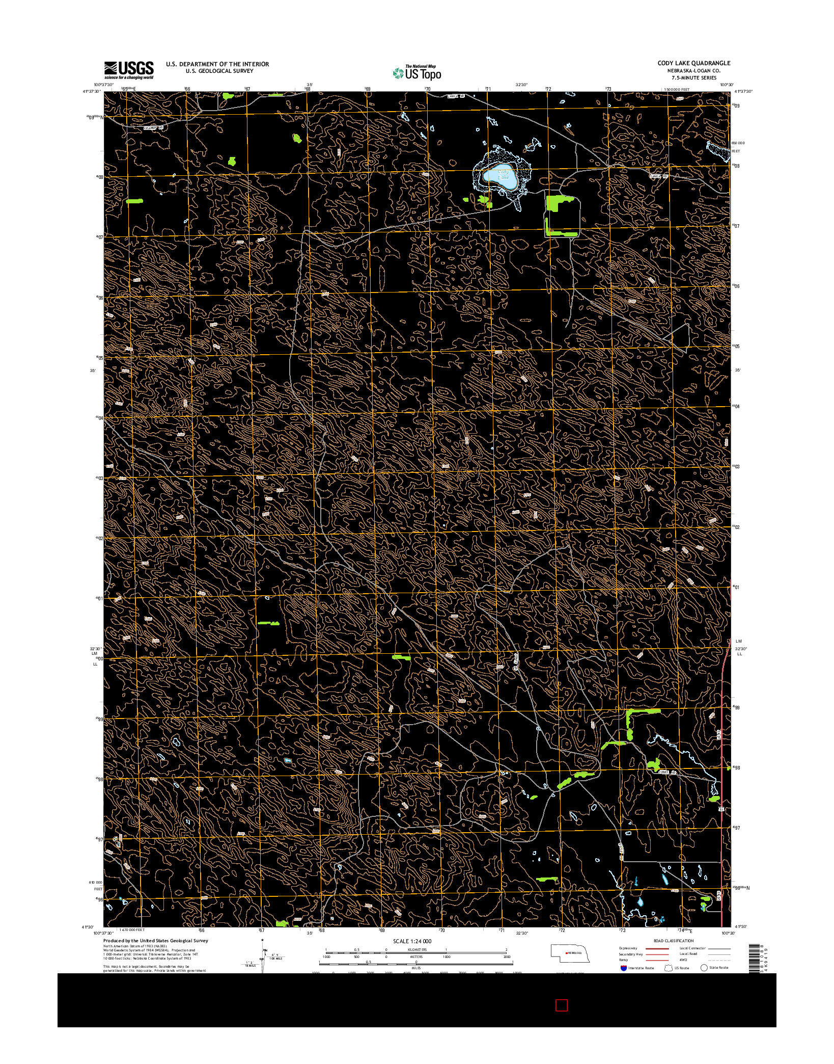 USGS US TOPO 7.5-MINUTE MAP FOR CODY LAKE, NE 2014