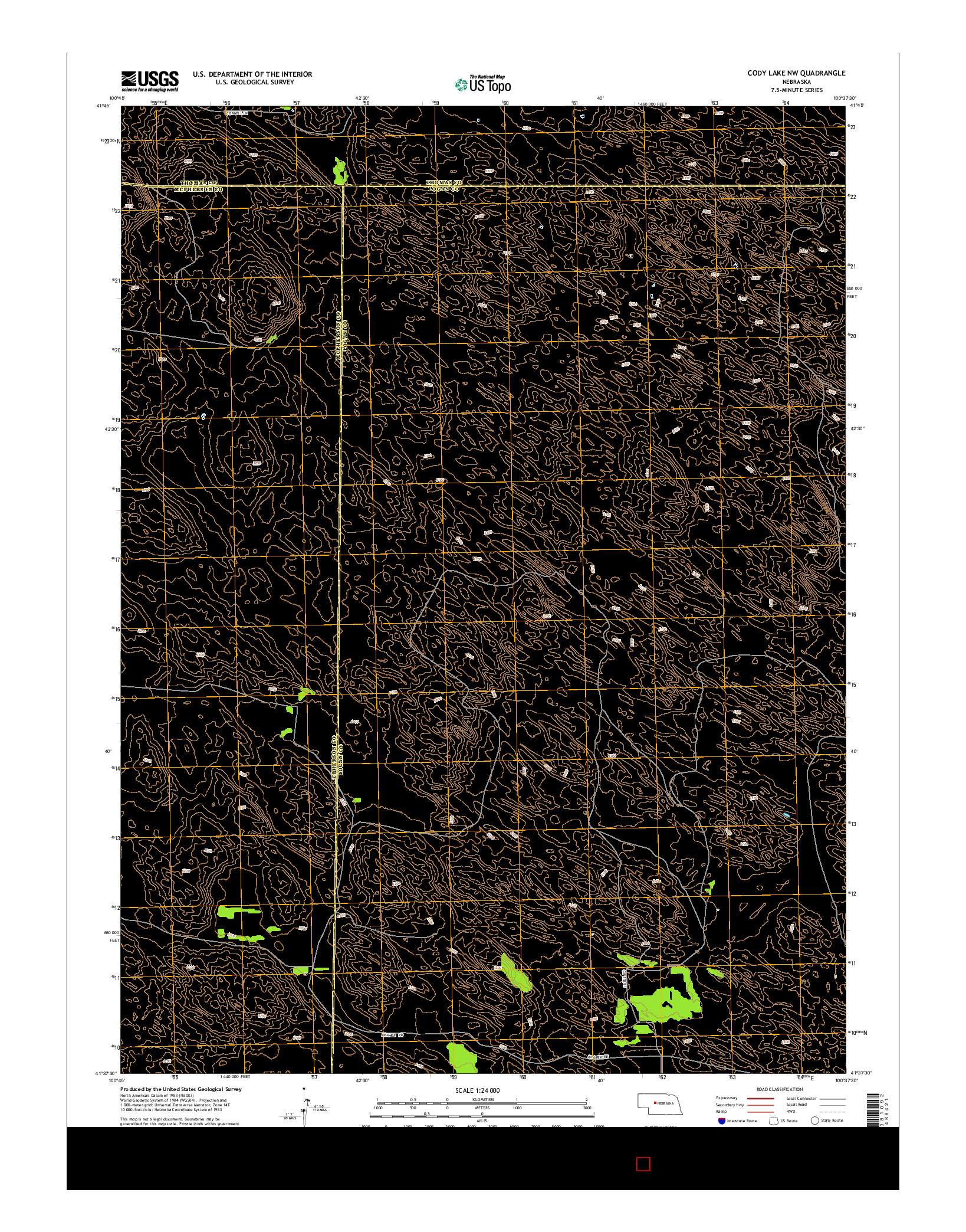 USGS US TOPO 7.5-MINUTE MAP FOR CODY LAKE NW, NE 2014