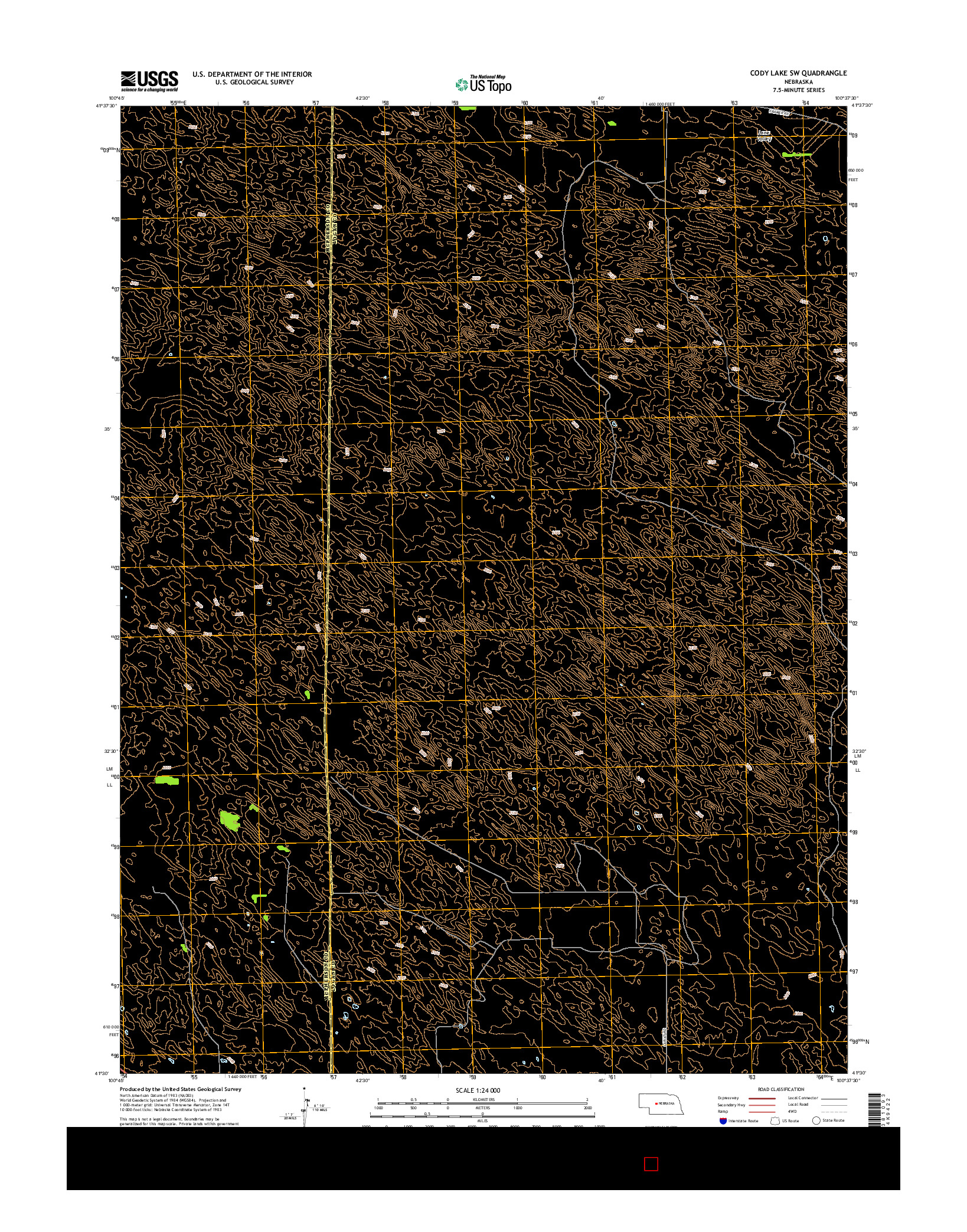 USGS US TOPO 7.5-MINUTE MAP FOR CODY LAKE SW, NE 2014