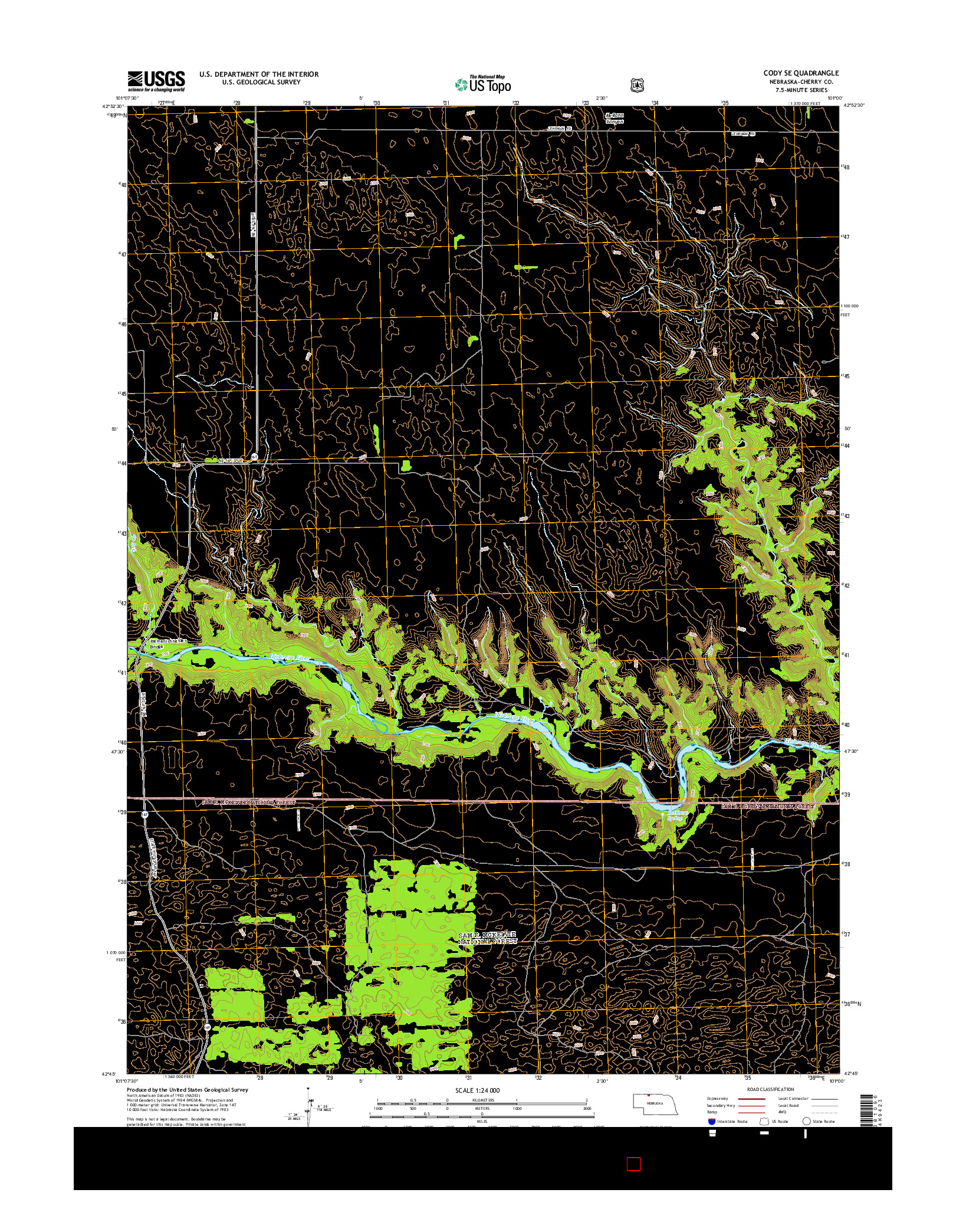 USGS US TOPO 7.5-MINUTE MAP FOR CODY SE, NE 2014