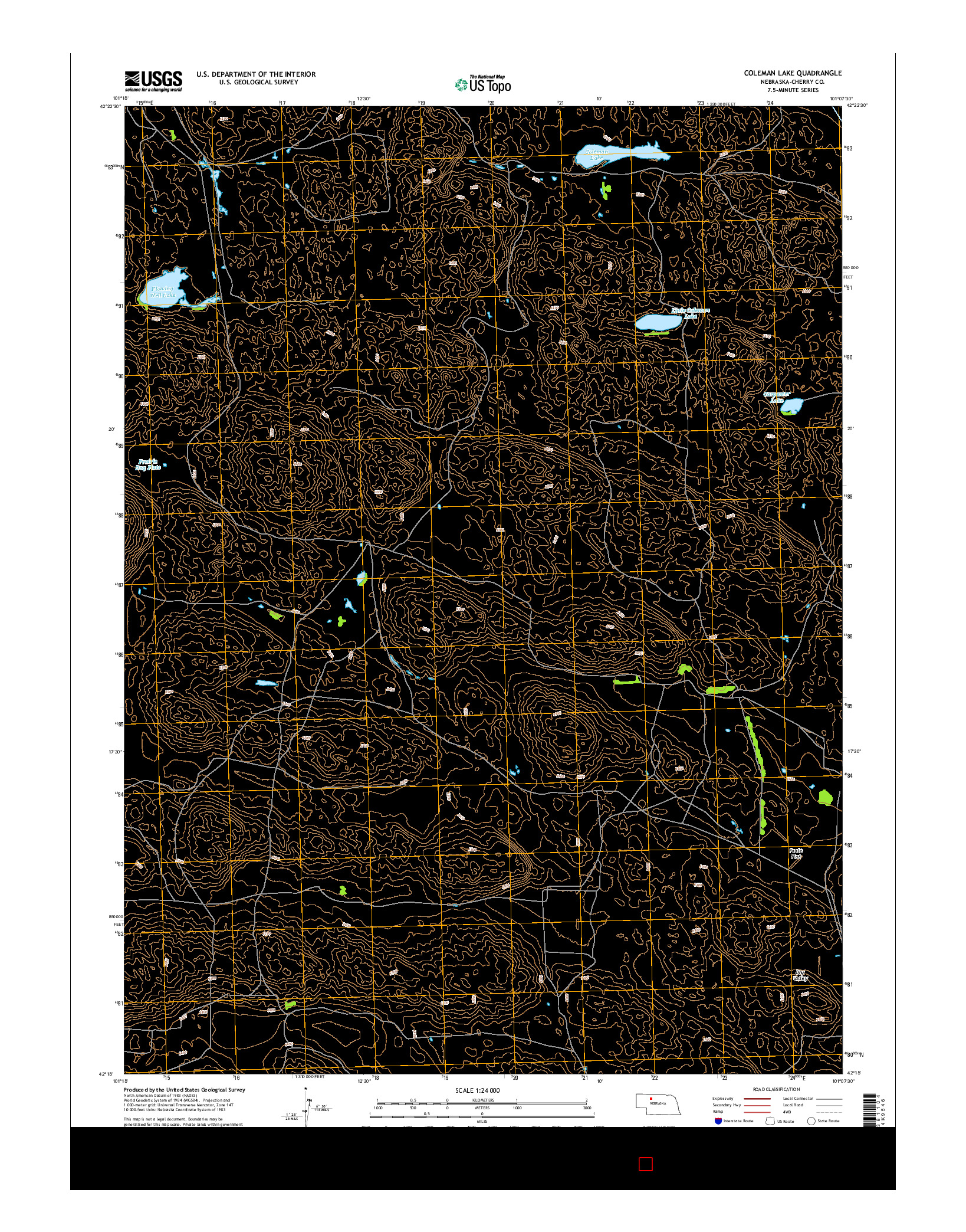 USGS US TOPO 7.5-MINUTE MAP FOR COLEMAN LAKE, NE 2014