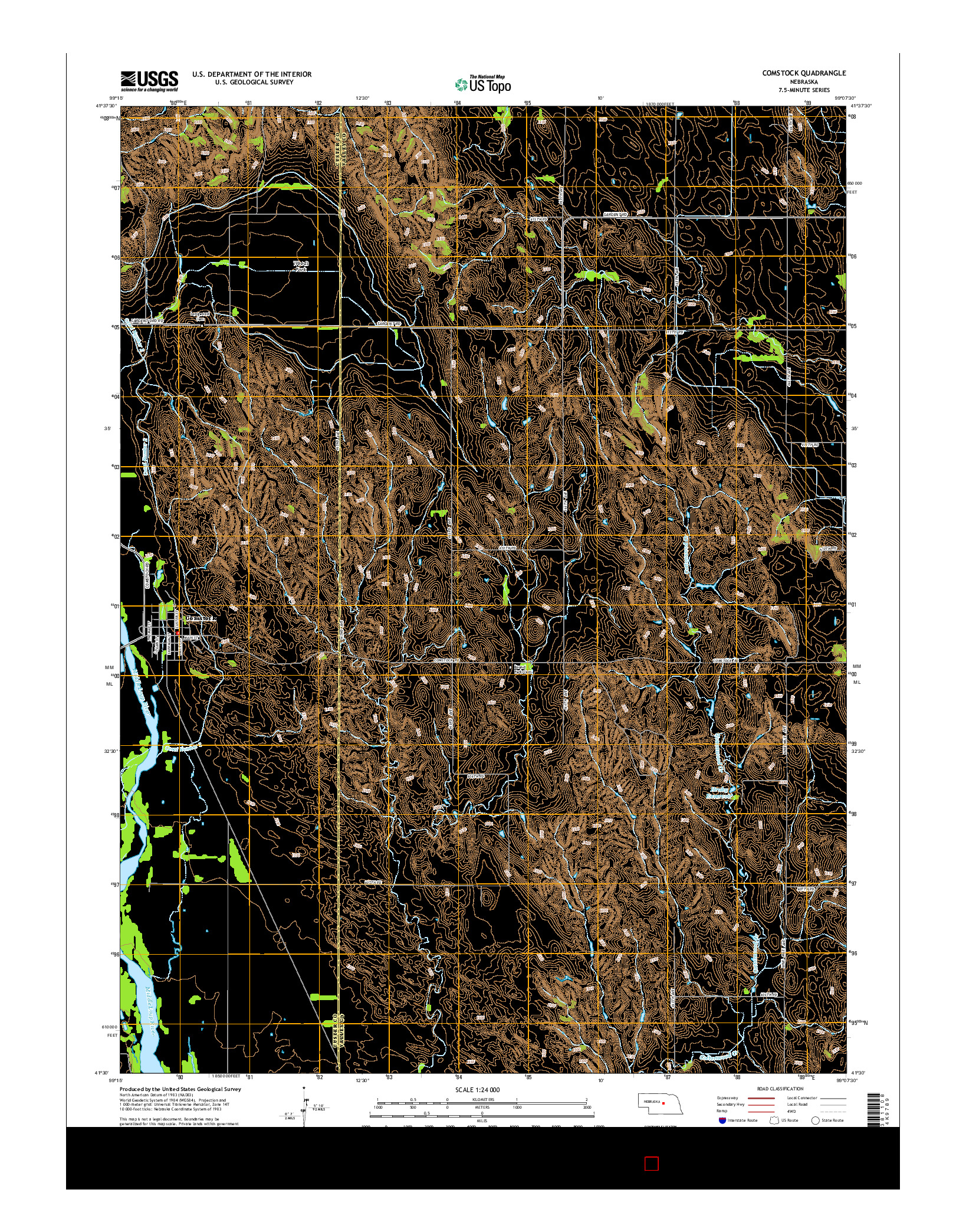 USGS US TOPO 7.5-MINUTE MAP FOR COMSTOCK, NE 2014