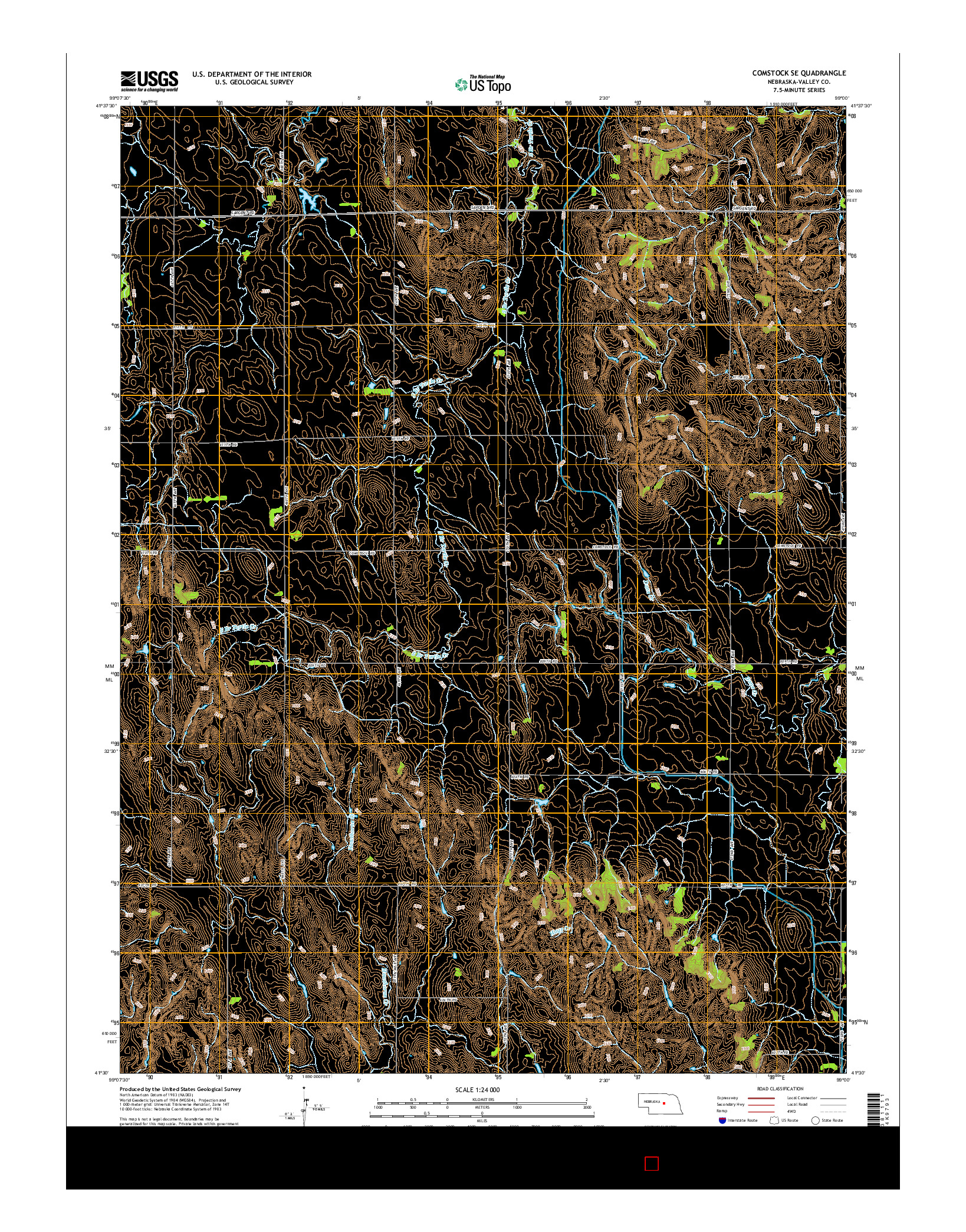 USGS US TOPO 7.5-MINUTE MAP FOR COMSTOCK SE, NE 2014