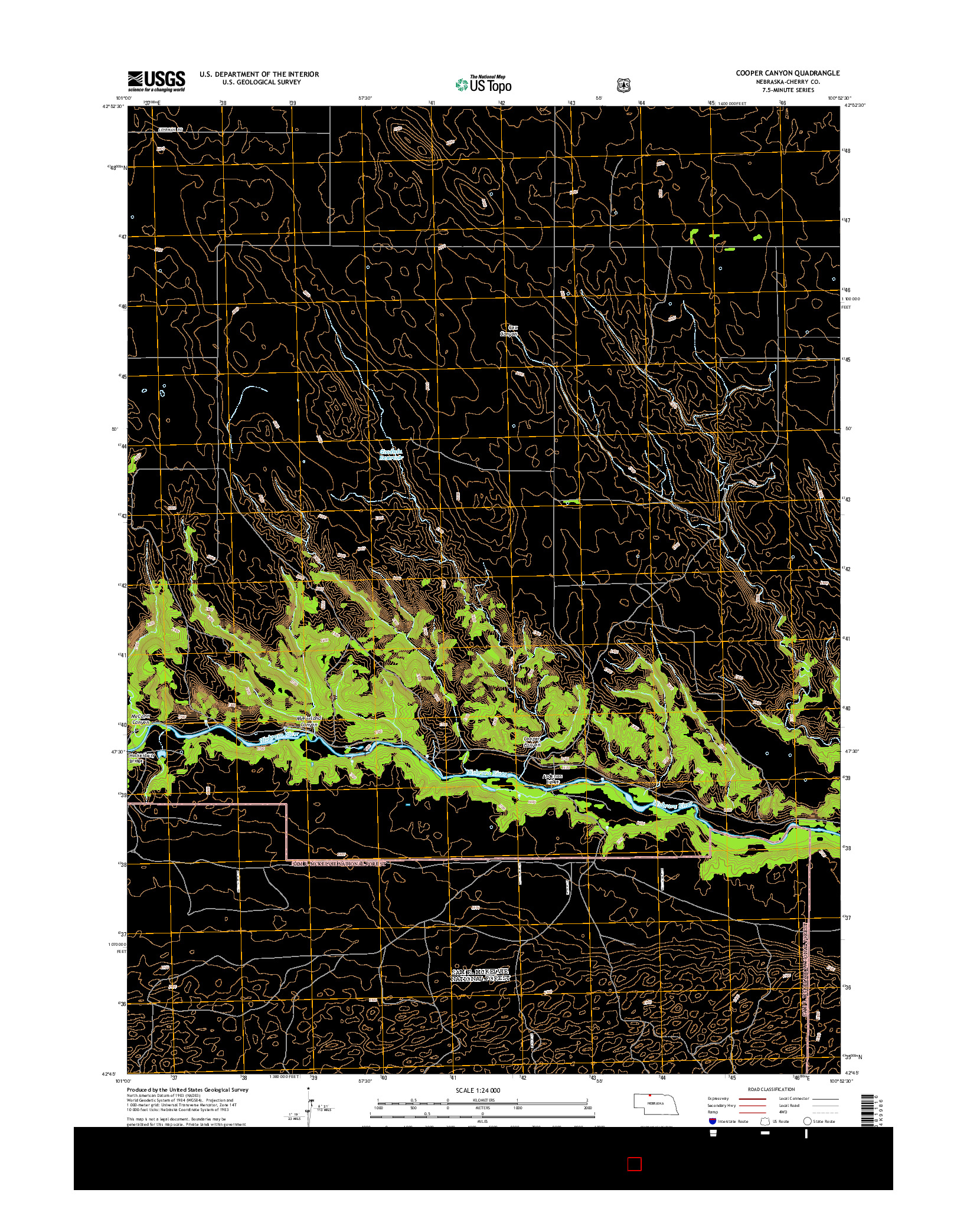 USGS US TOPO 7.5-MINUTE MAP FOR COOPER CANYON, NE 2014
