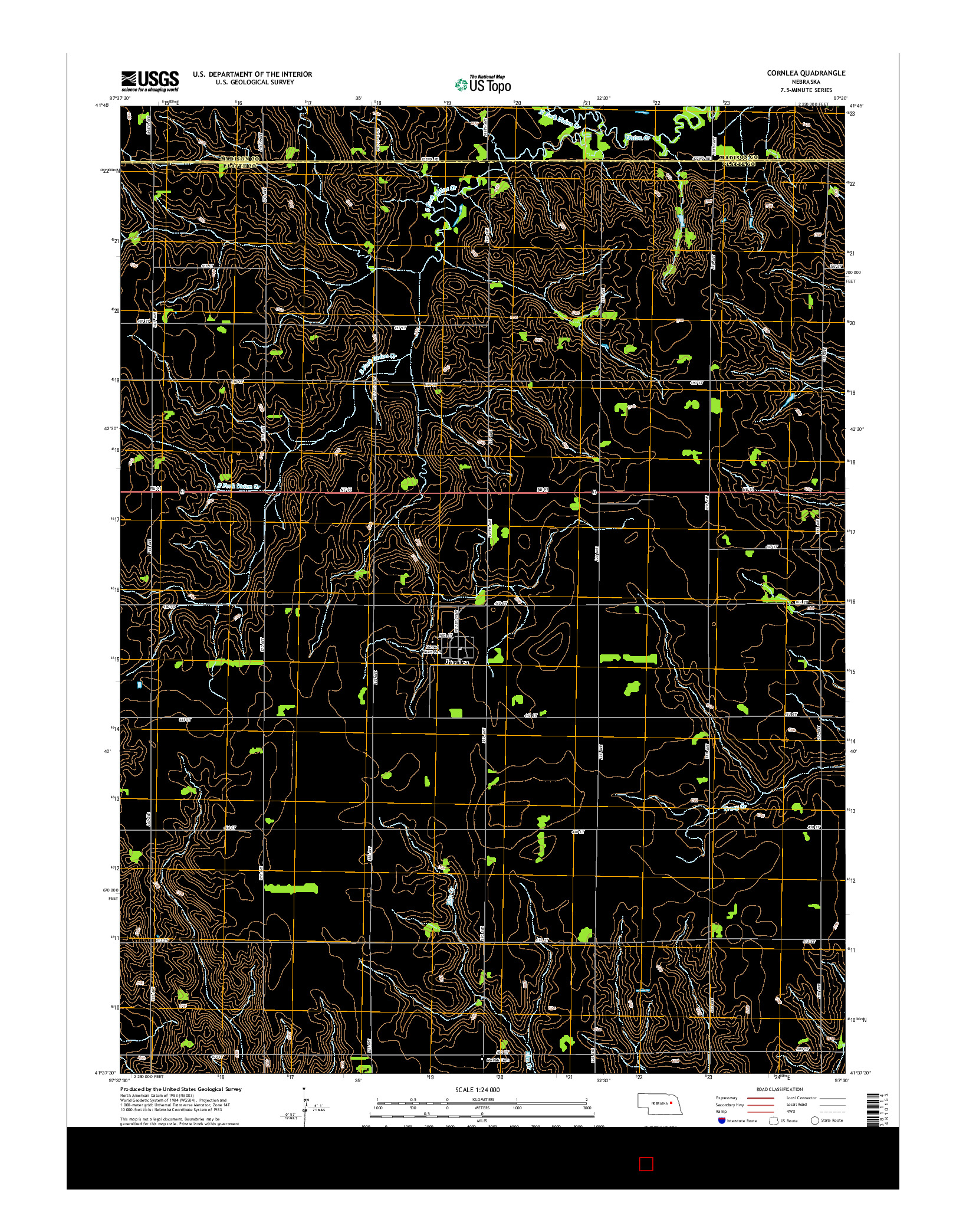 USGS US TOPO 7.5-MINUTE MAP FOR CORNLEA, NE 2014
