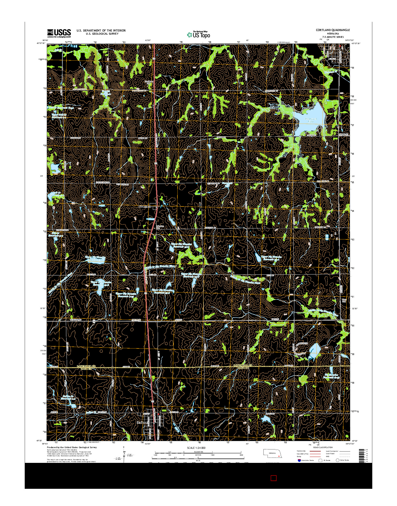 USGS US TOPO 7.5-MINUTE MAP FOR CORTLAND, NE 2014