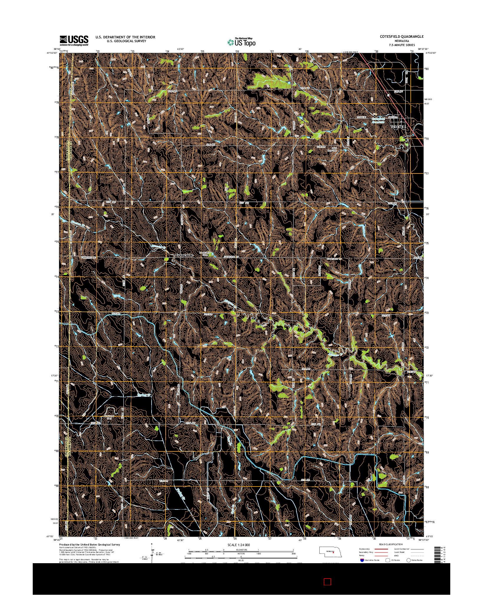 USGS US TOPO 7.5-MINUTE MAP FOR COTESFIELD, NE 2014