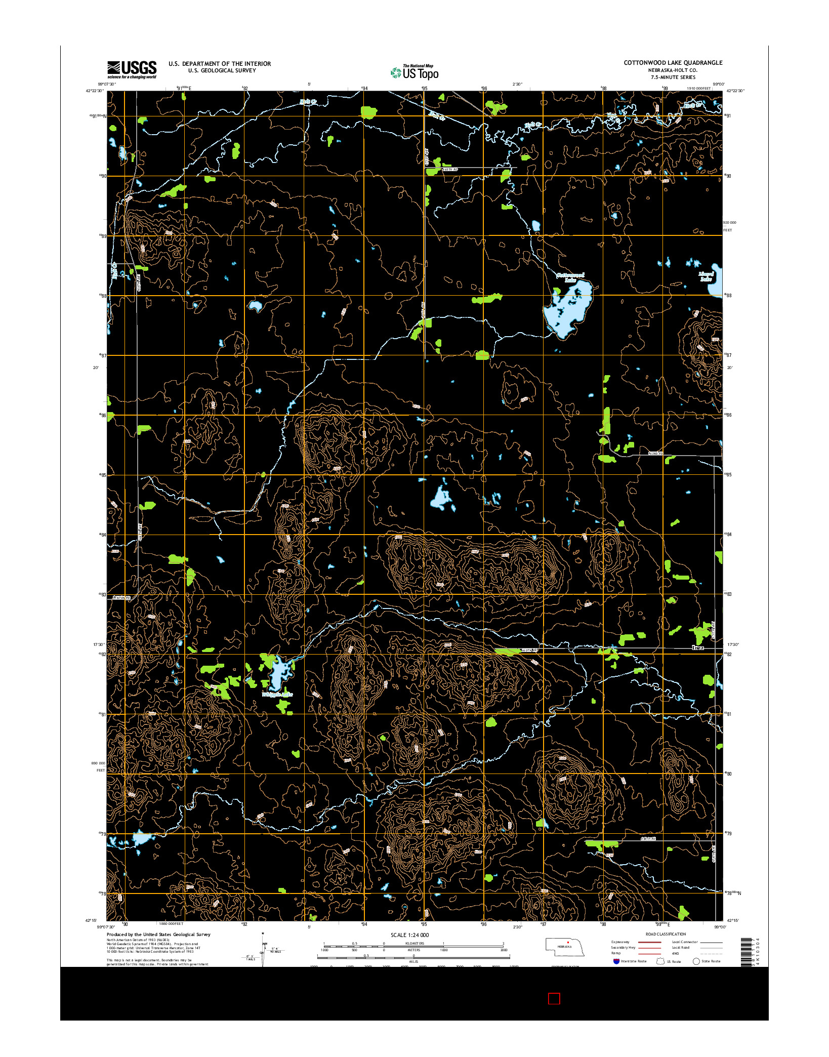 USGS US TOPO 7.5-MINUTE MAP FOR COTTONWOOD LAKE, NE 2014