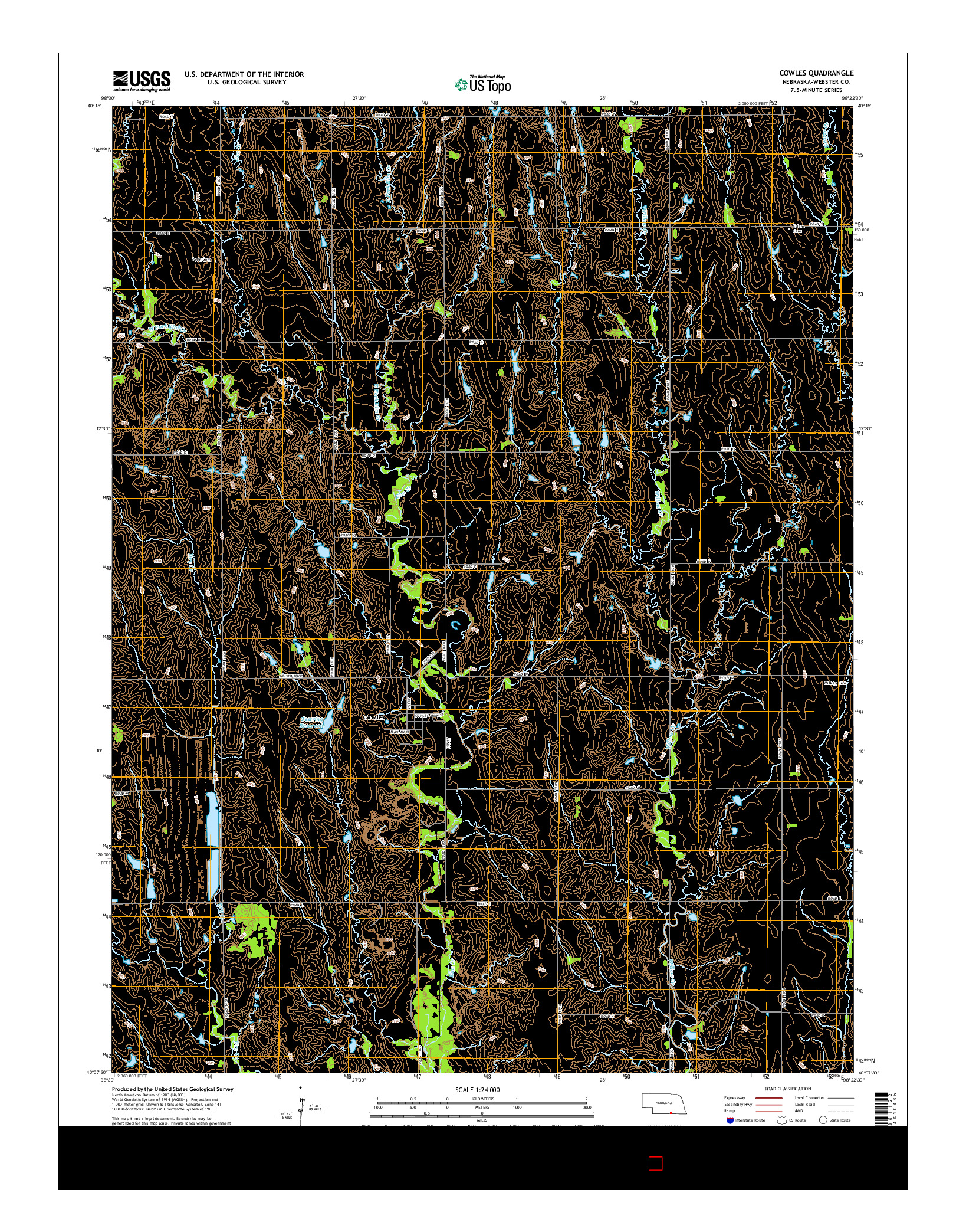 USGS US TOPO 7.5-MINUTE MAP FOR COWLES, NE 2014